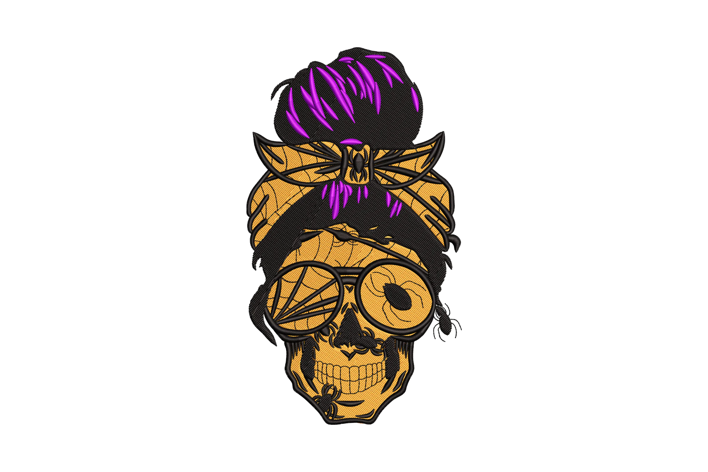 Skull with Bandana and Glasses Embroidery Design