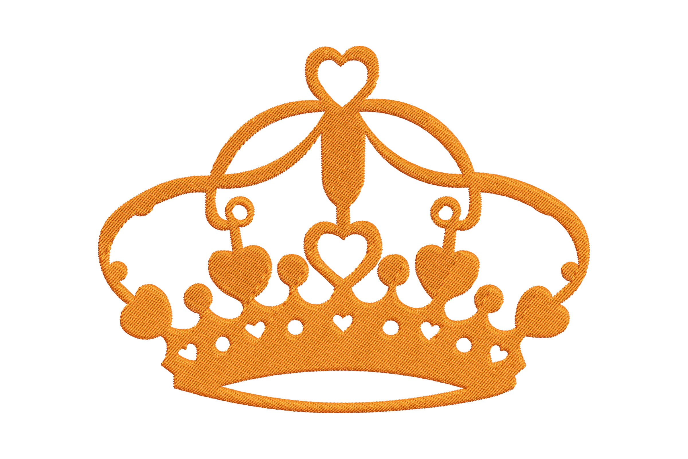 Heart Crown Embroidery Design