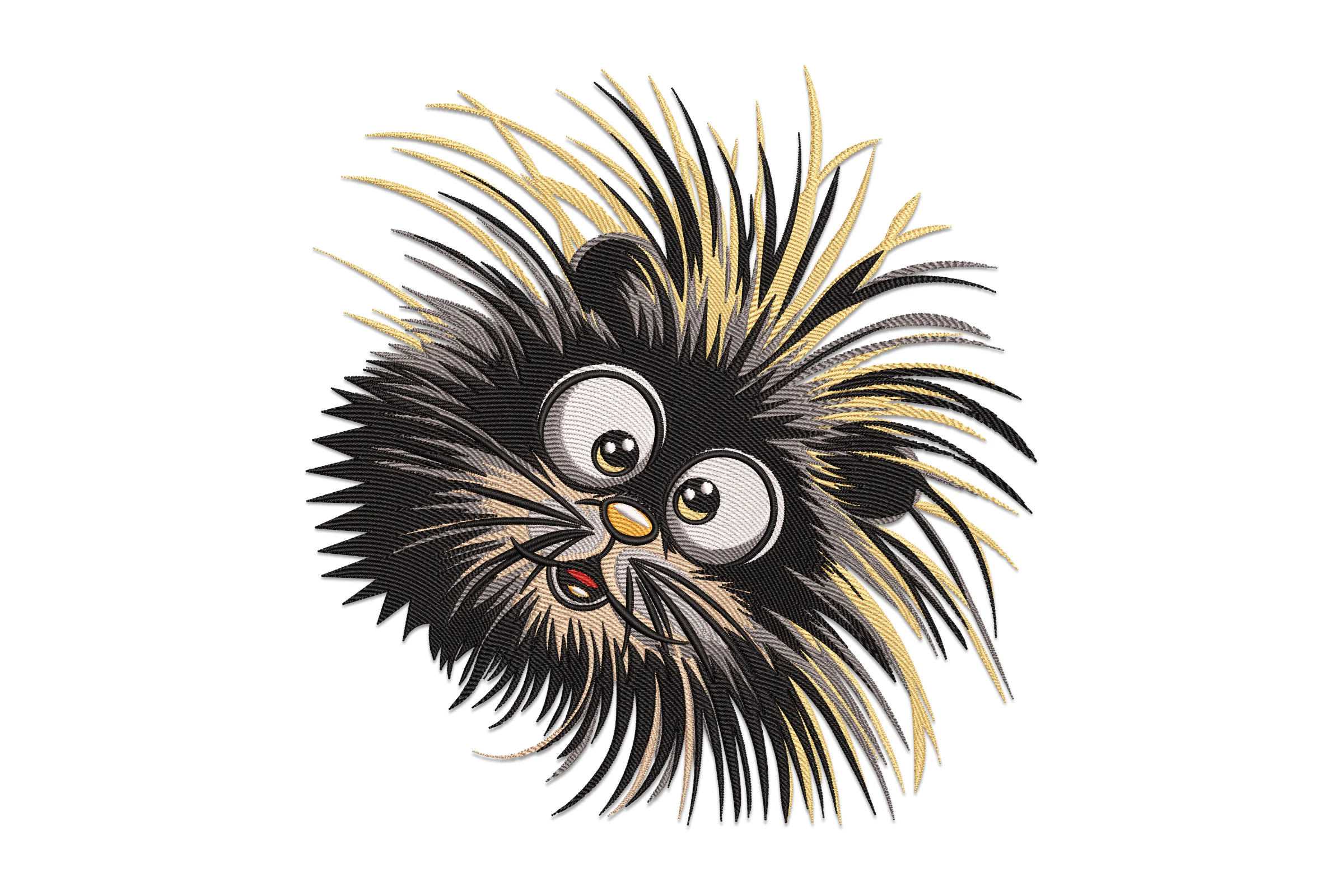 Fuzzy Cat Face Embroidery Design