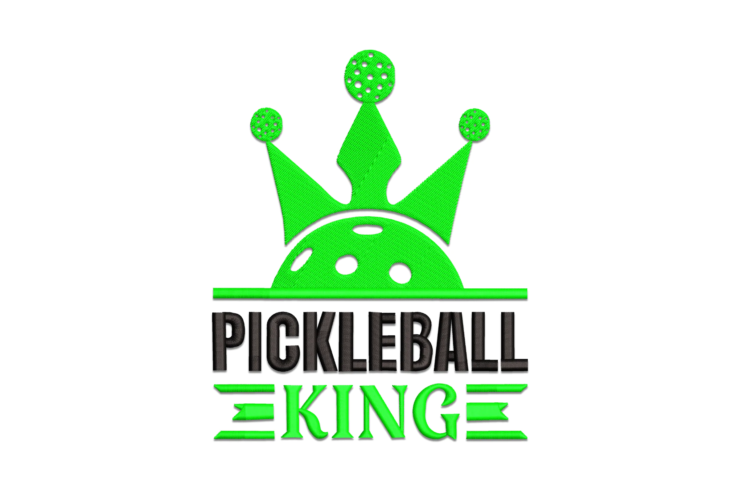 Pickleball King Embroidery Design