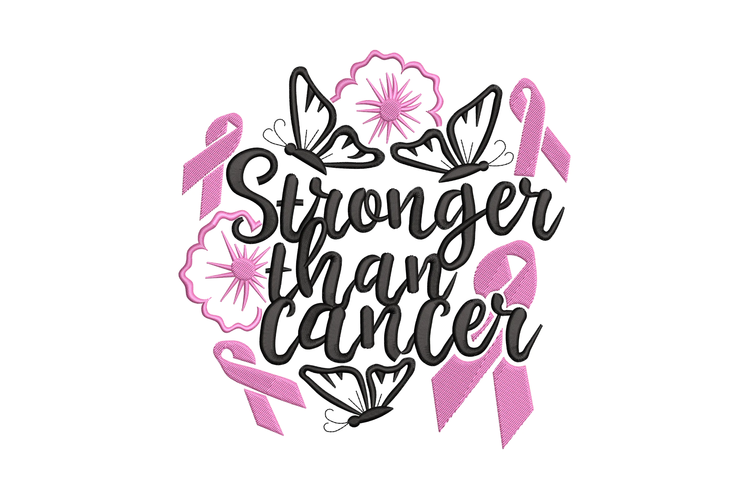 Stronger than Cancer Breast Cancer Embroidery Design