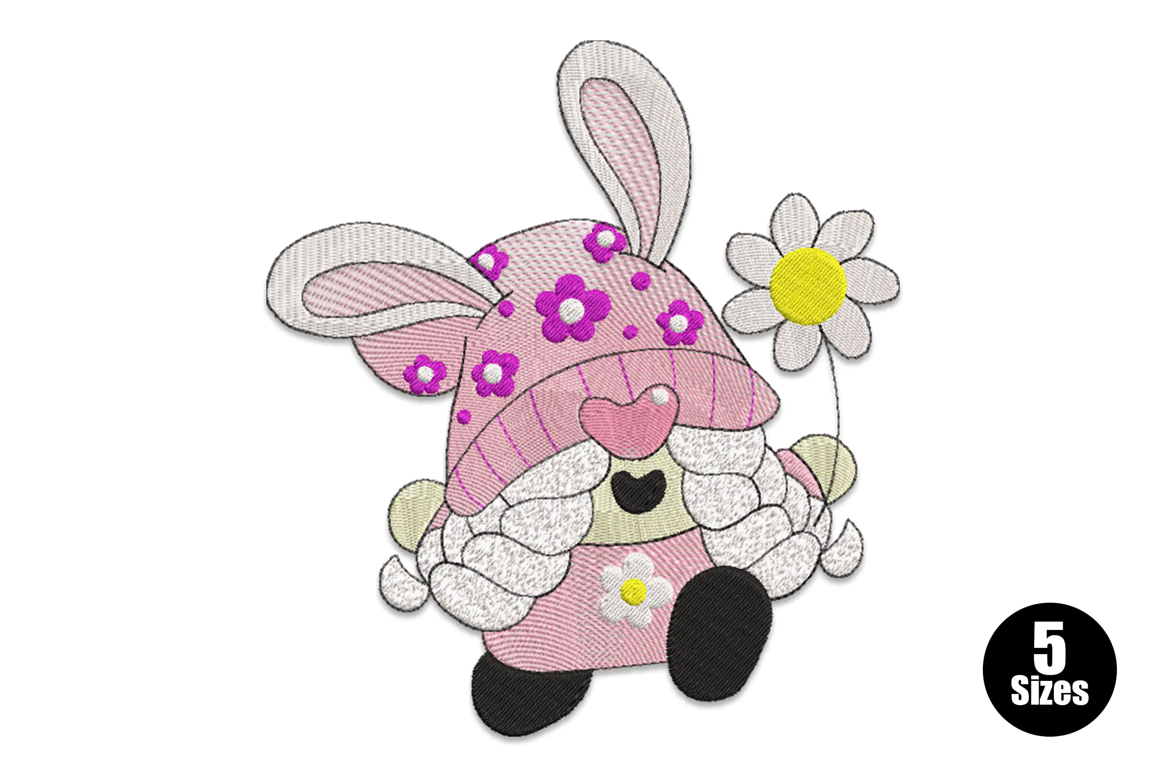 Bunny Gnome Embroidery Design