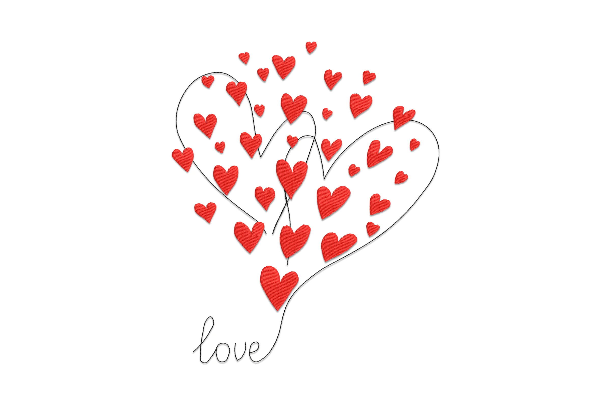 Valentine Love Embroidery Design