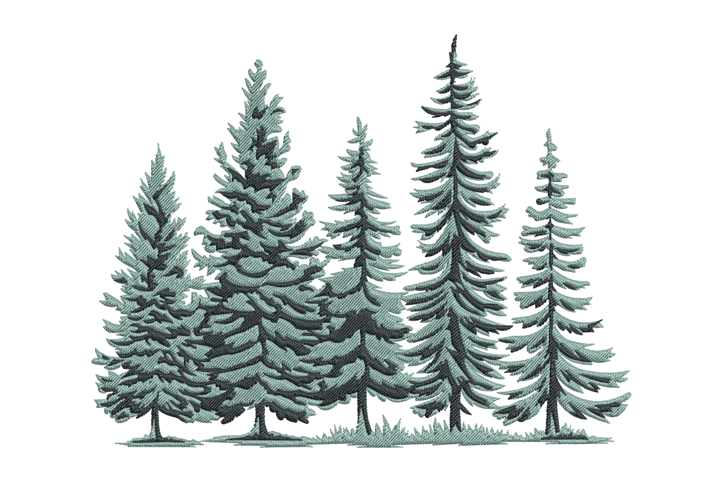 Pine Forest Embroidery Design