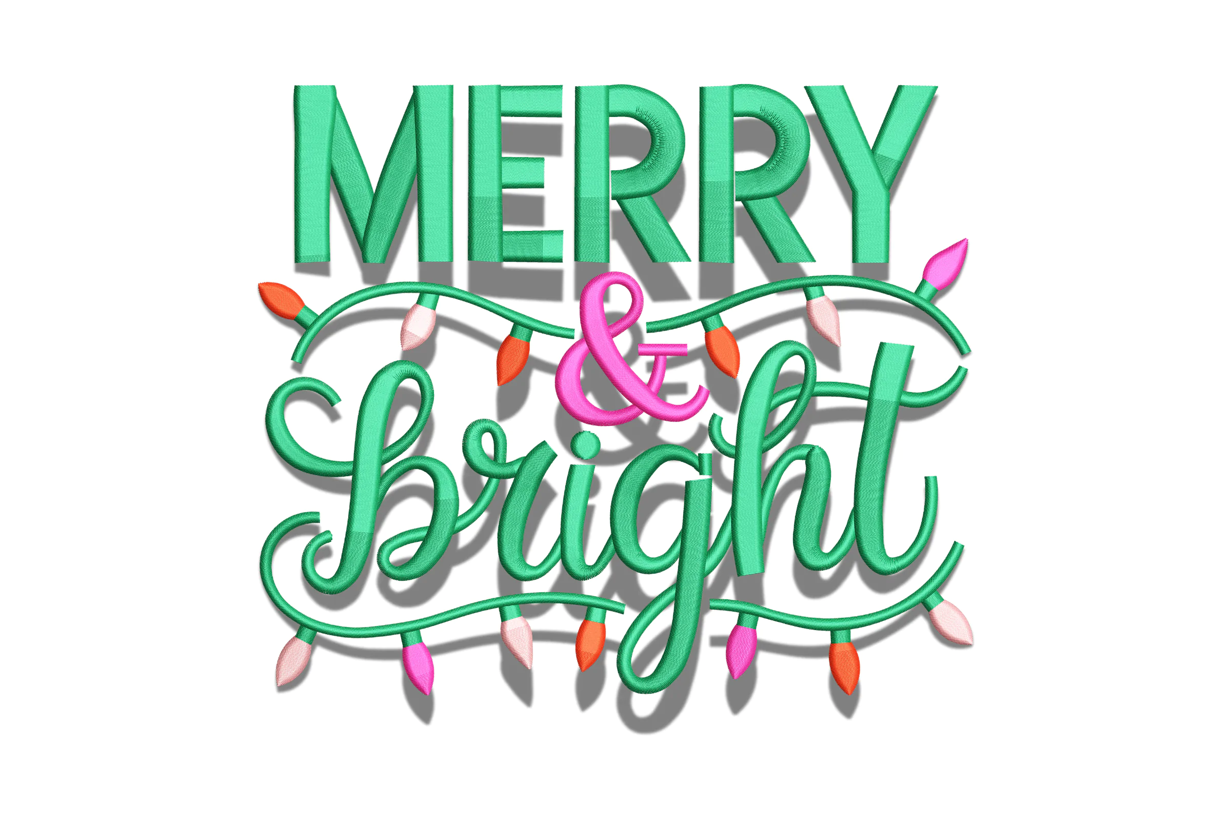 Christmas Merry and Bright Embroidery Design