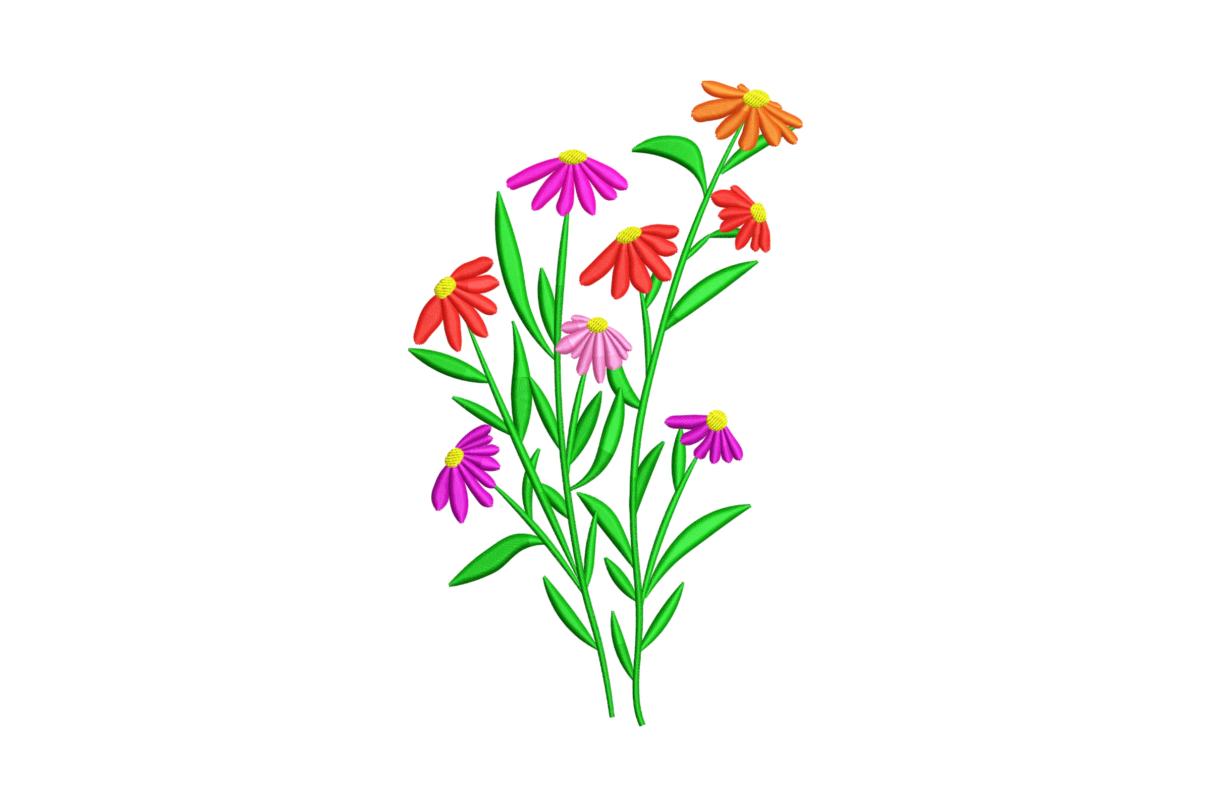 Colorful Floral Embroidery Design