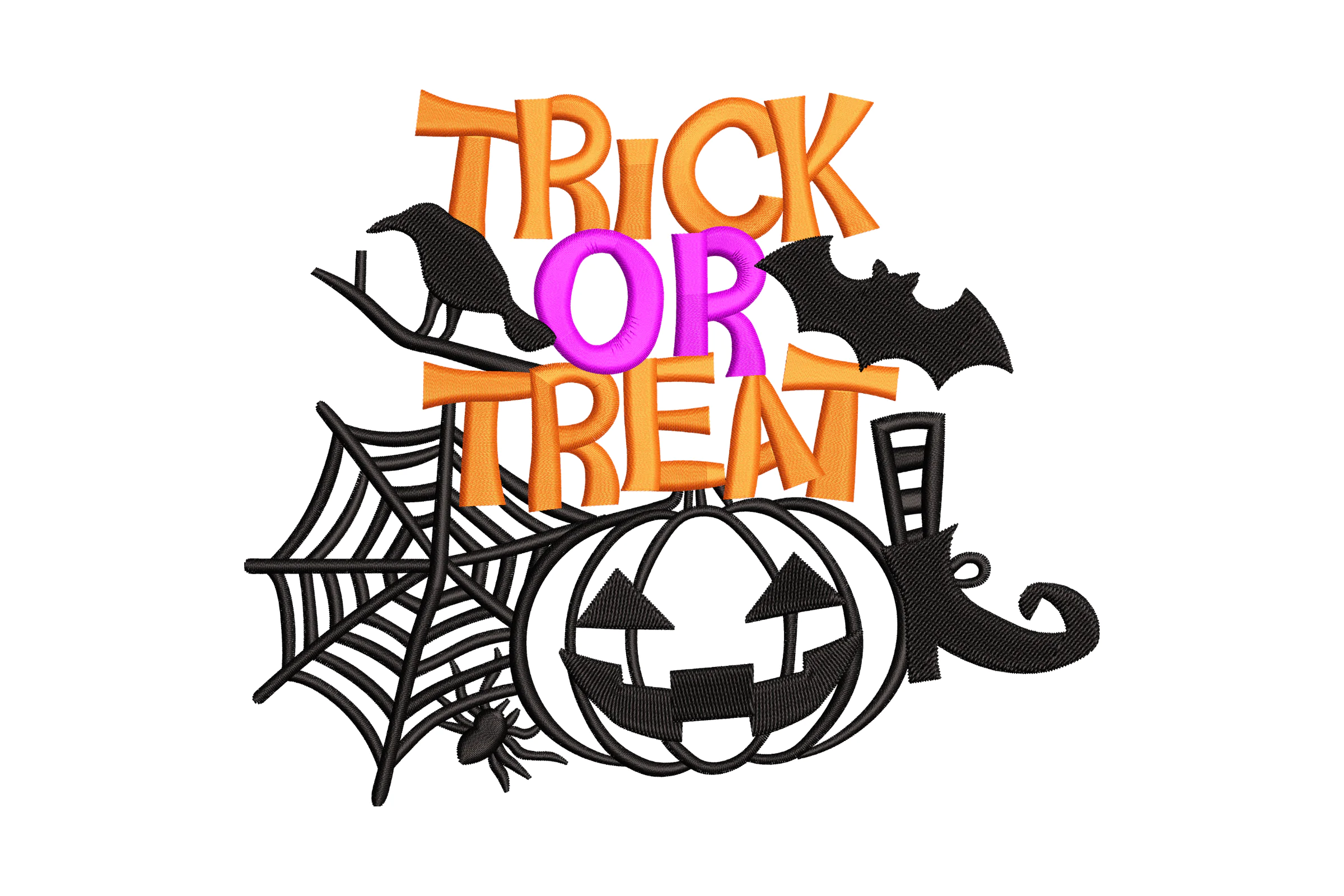 Trick or Treat Embroidery Design Pattern