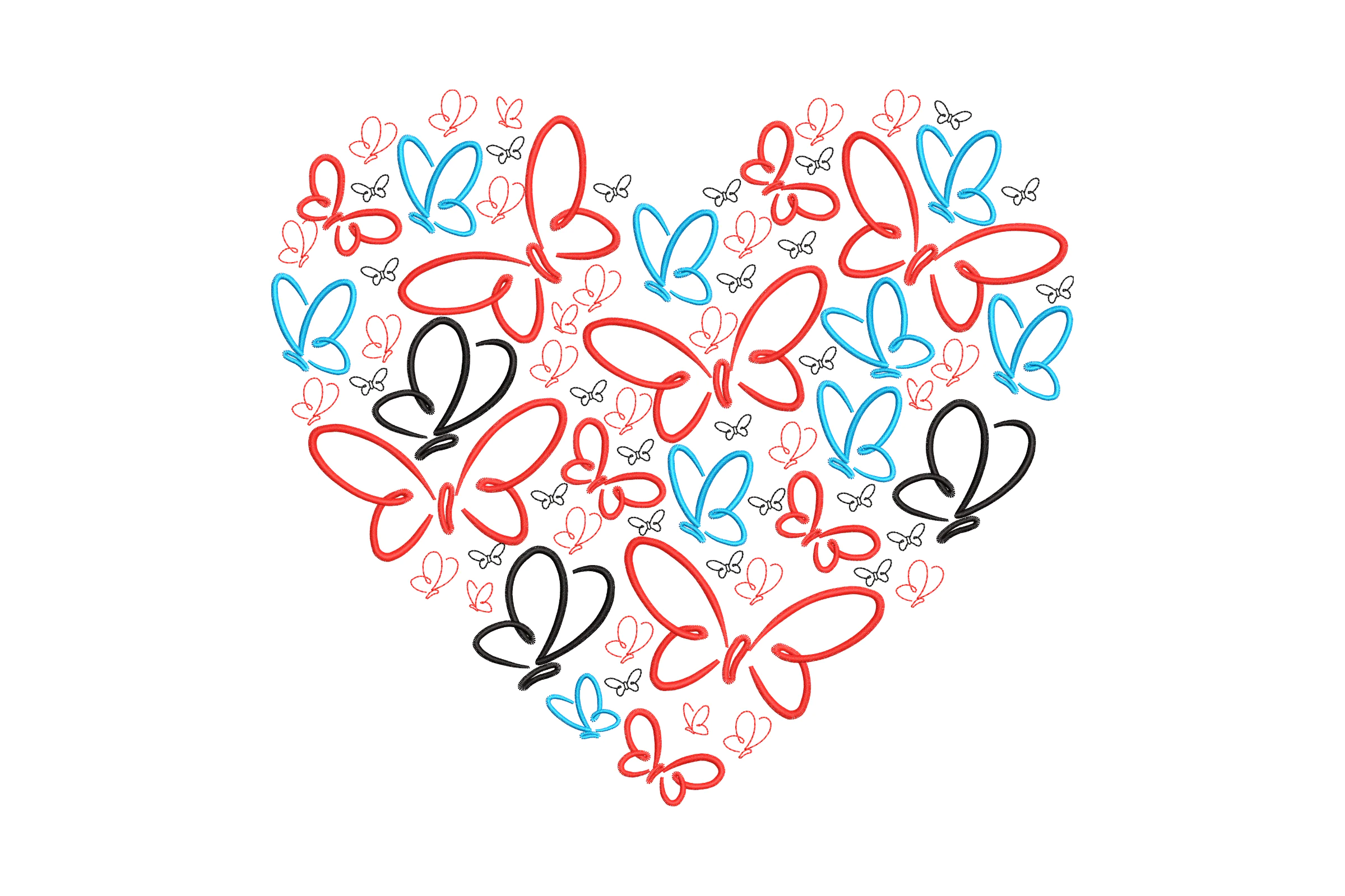 Beautiful Butterflies Heart Embroidery Design