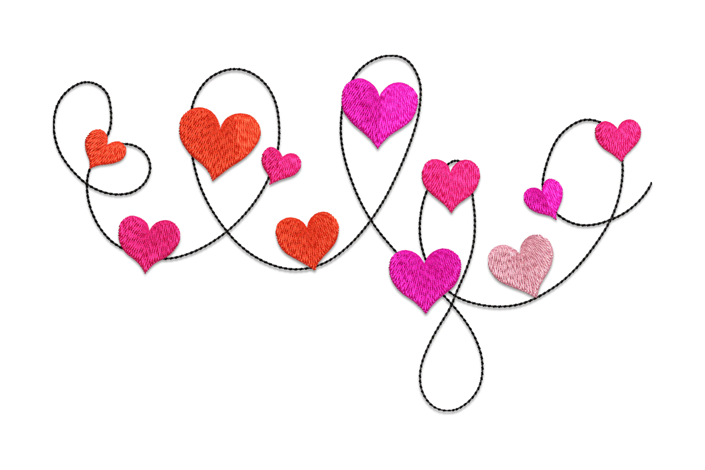 Hearts Border Embroidery Design File