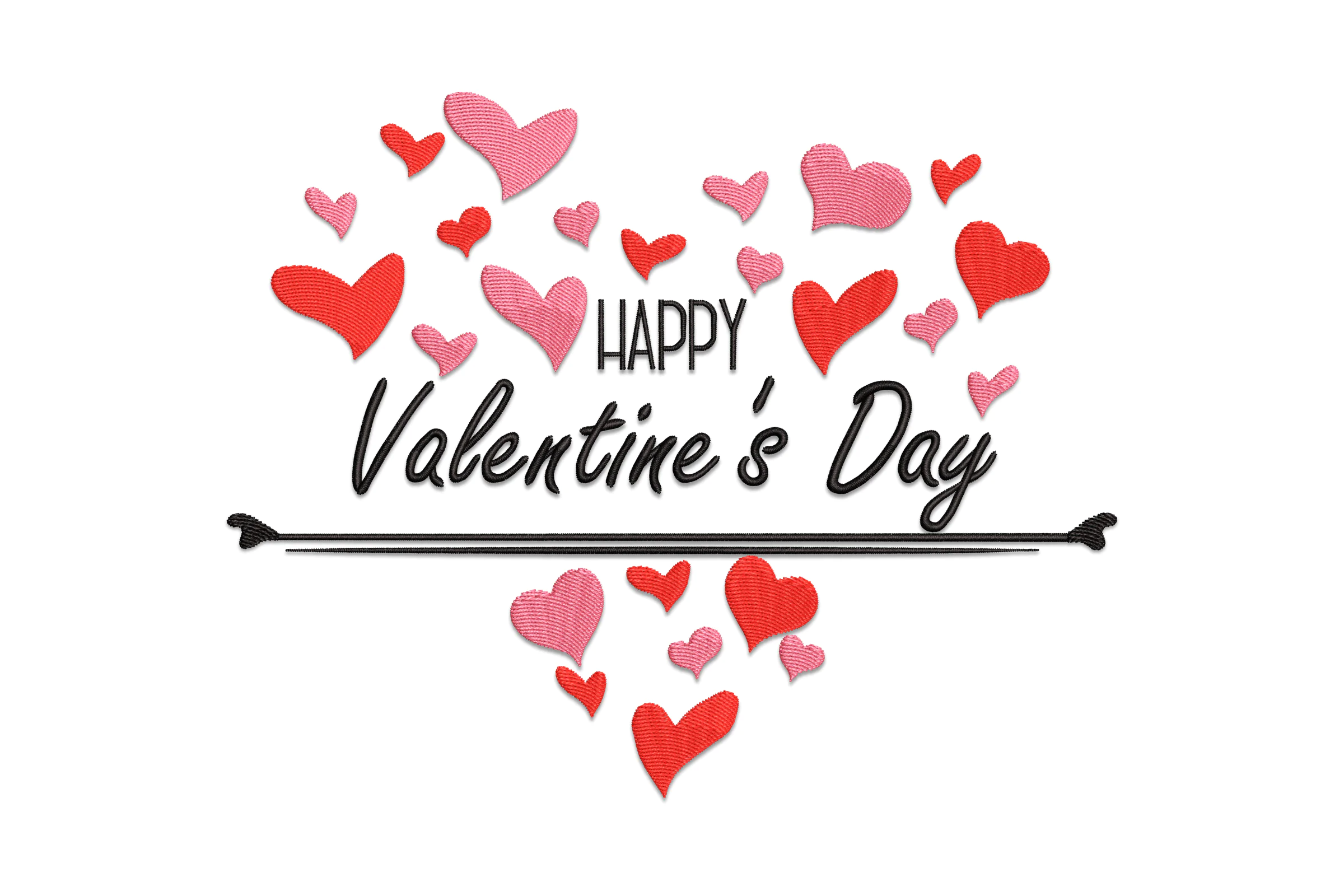 Happy Valentine's Embroidery Design