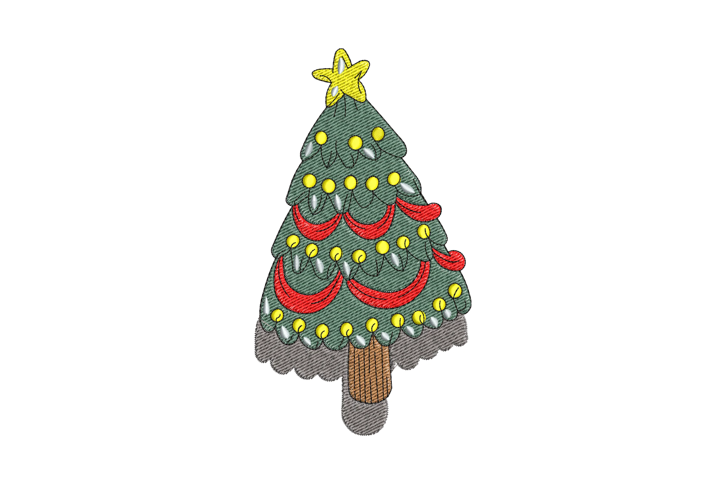 Christmas Tree Embroidery Flie