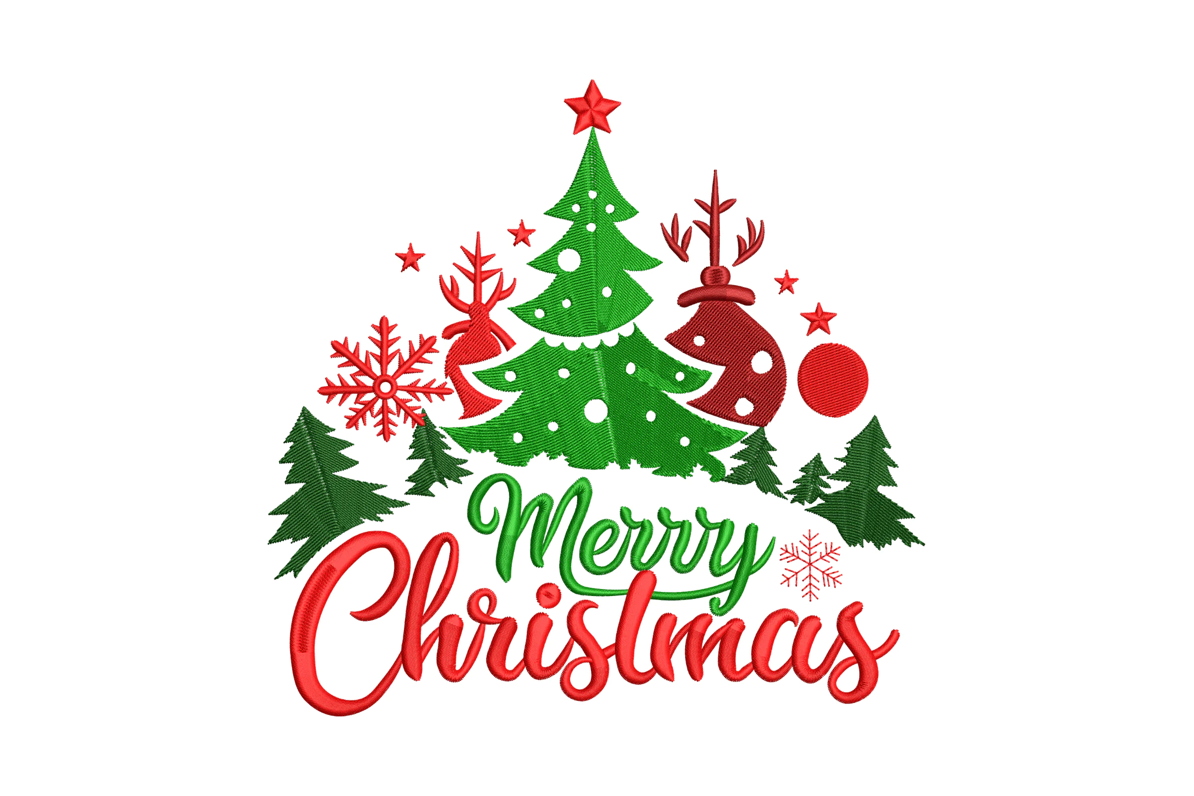 Merry Christmas Machine  Embroidery Design