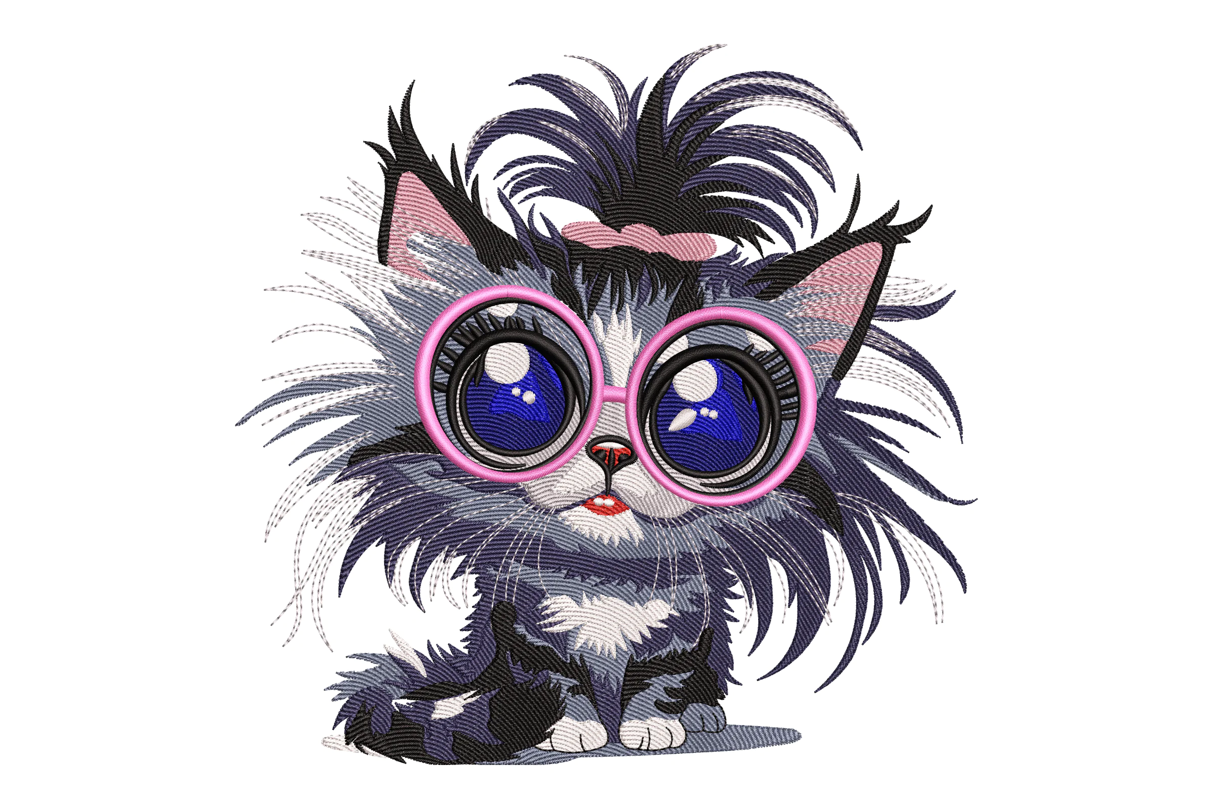 Fashion Cat Machine Embroidery Design