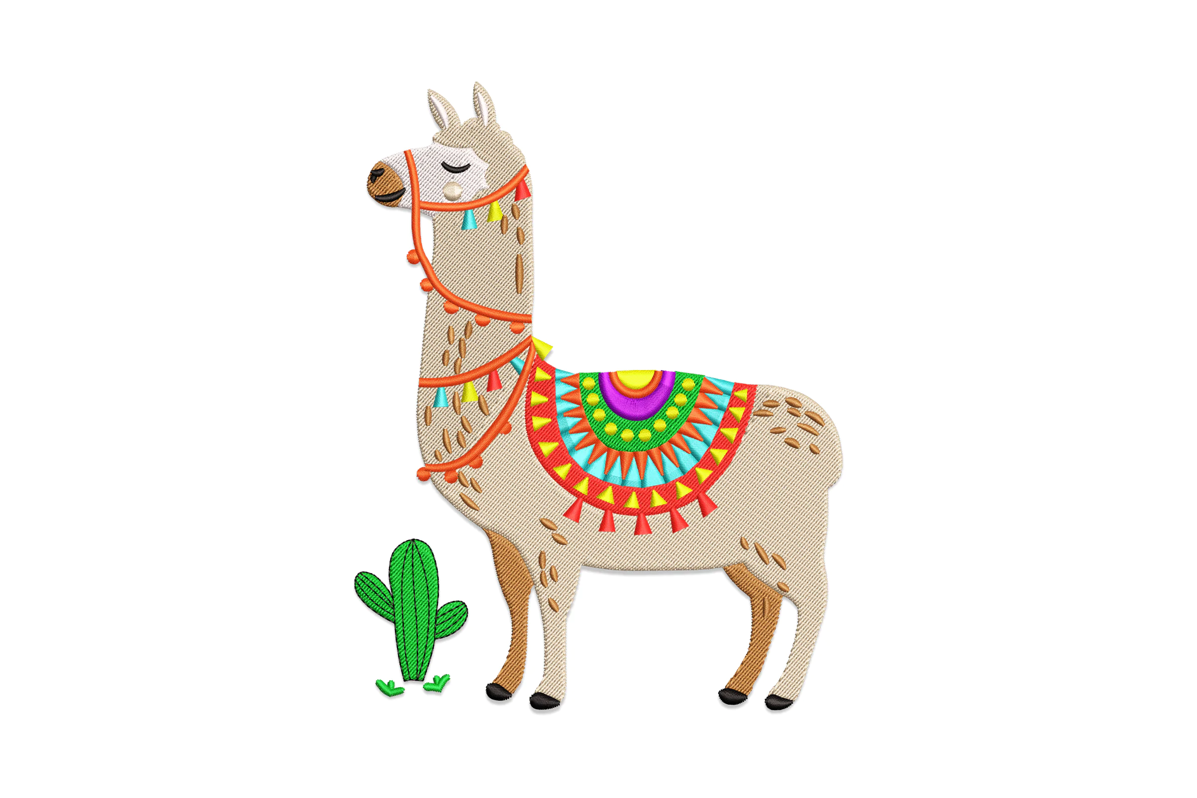 Llama Embroidery Design