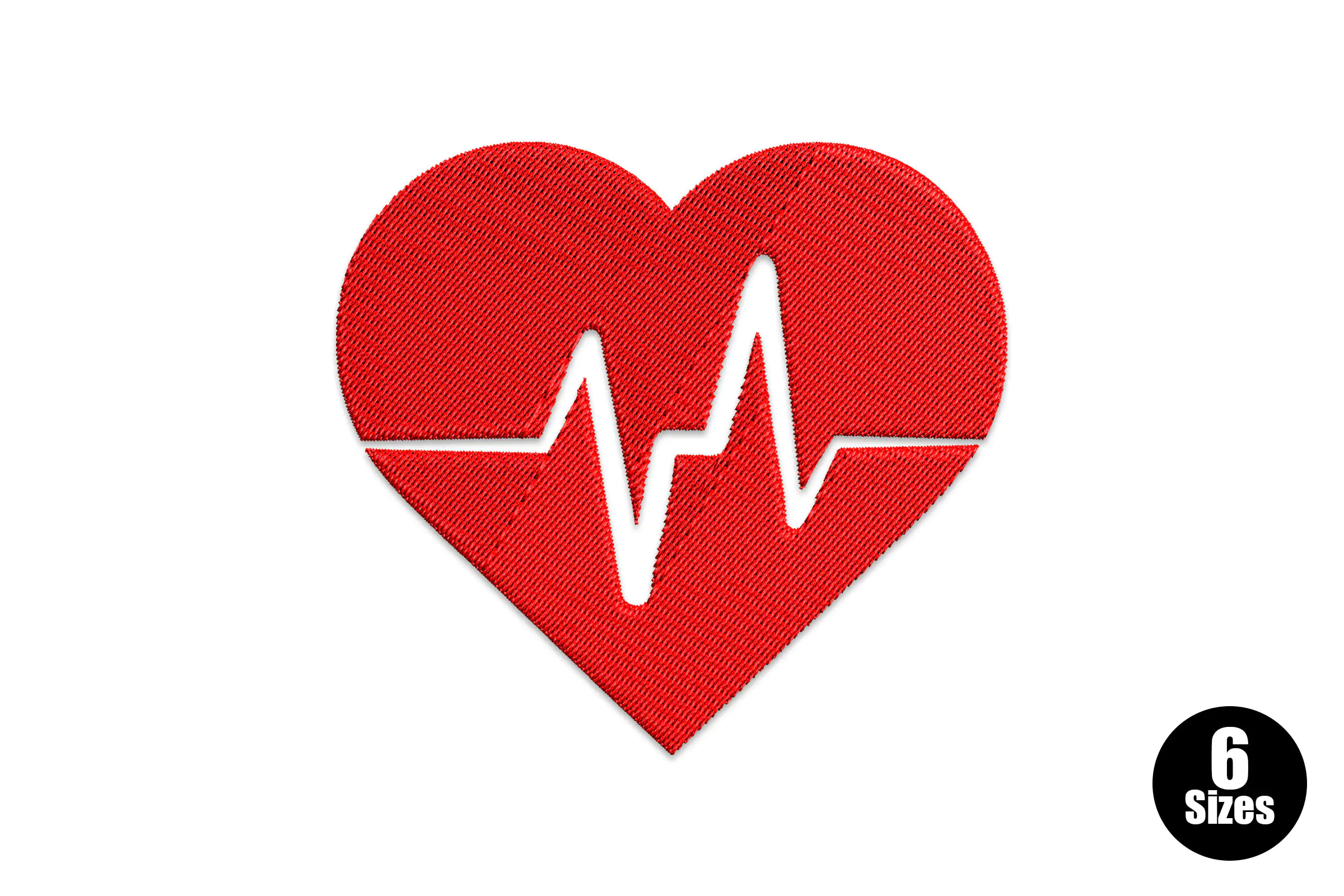Heartbeat and Heart Embroidery Design