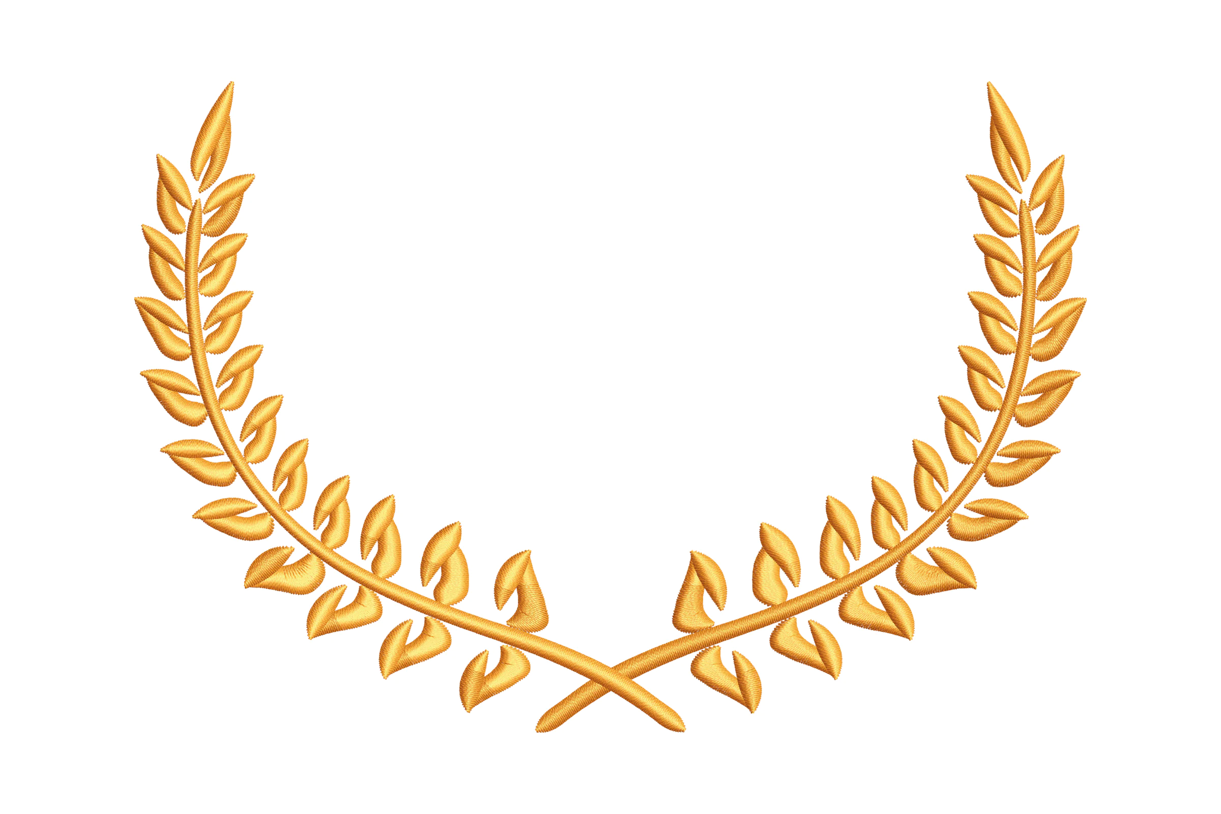 Gold Laurel Wreath Embroidery Design