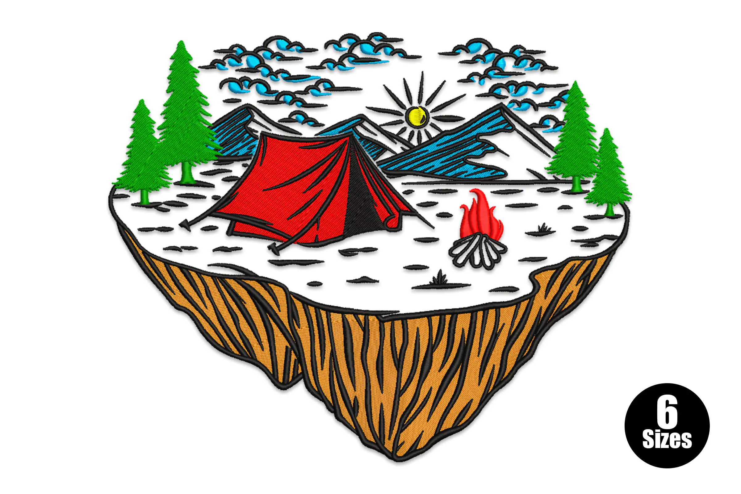 Camping in Nature Embroidery Design