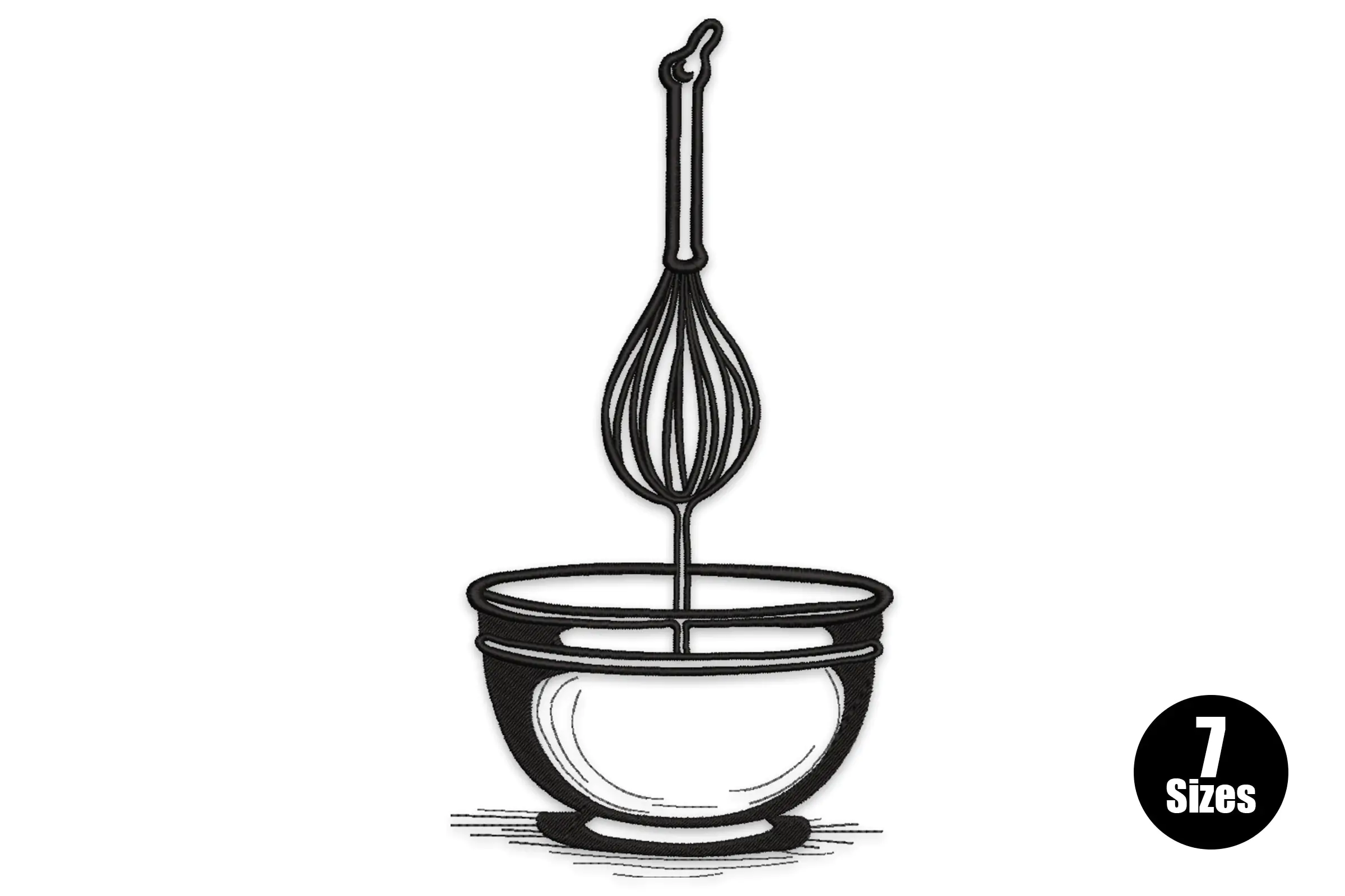 Mixing Bowl and Whisk Embroidery Design
