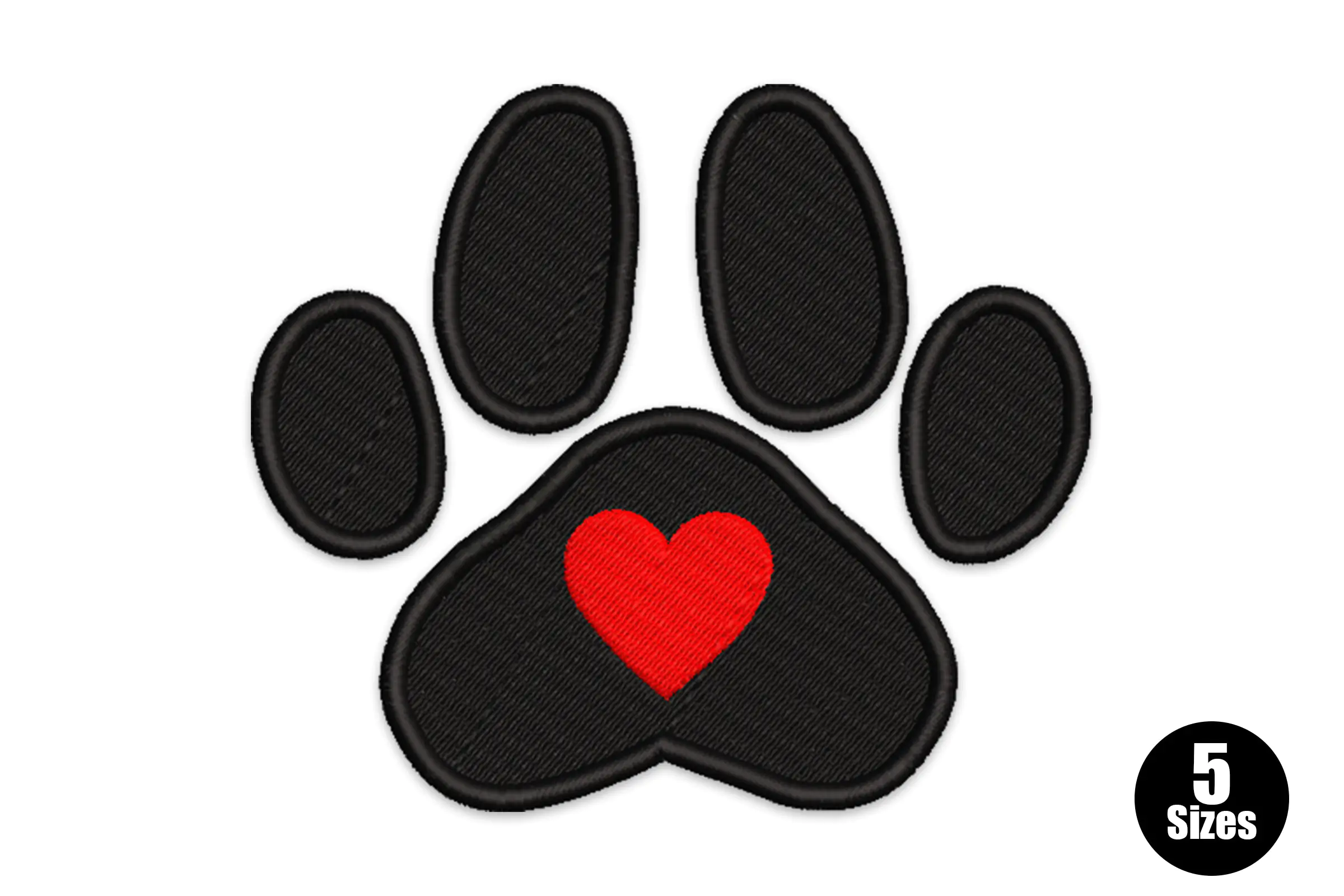 Paw Print Embroidery Design File