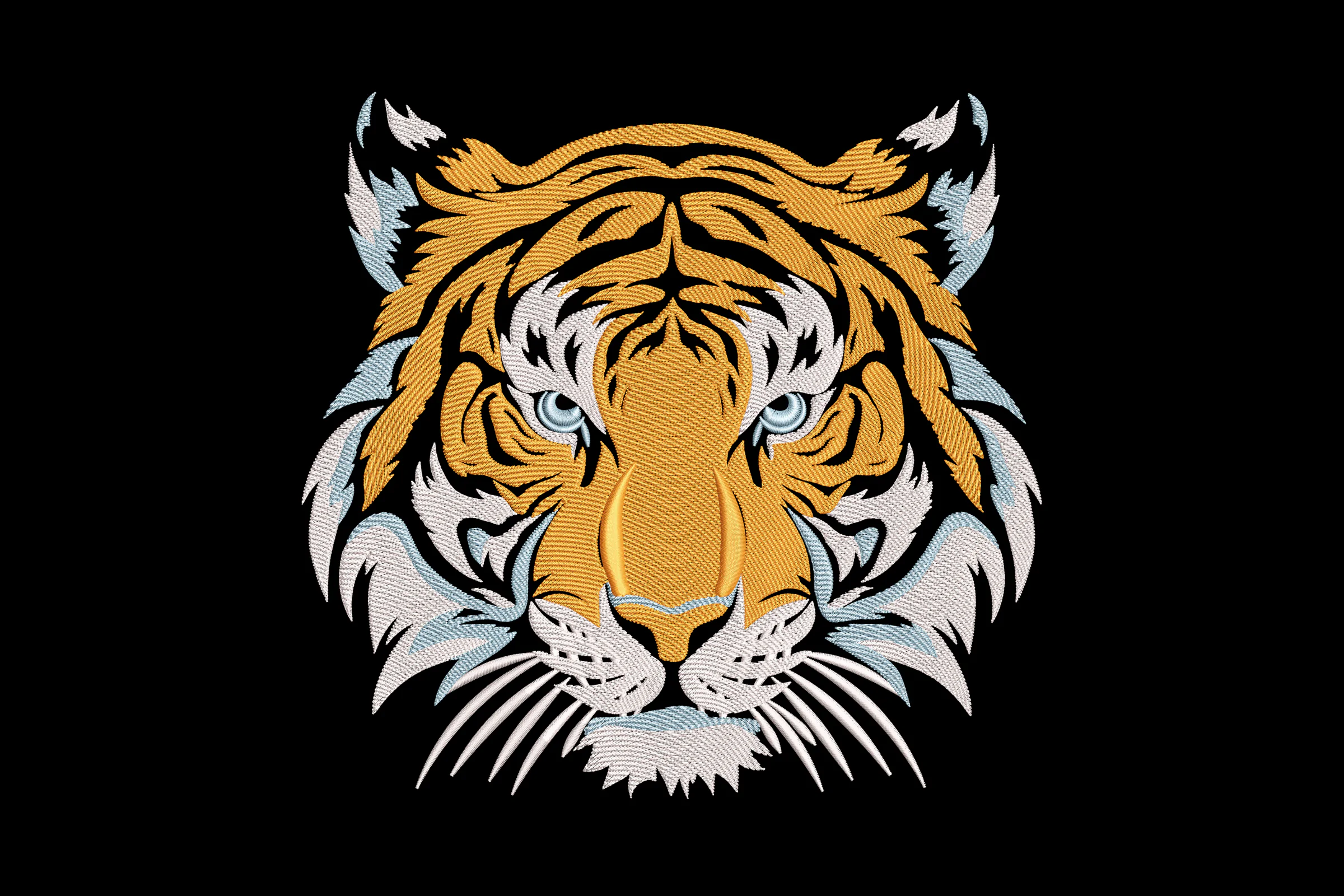 Tiger Head Embroidery Design