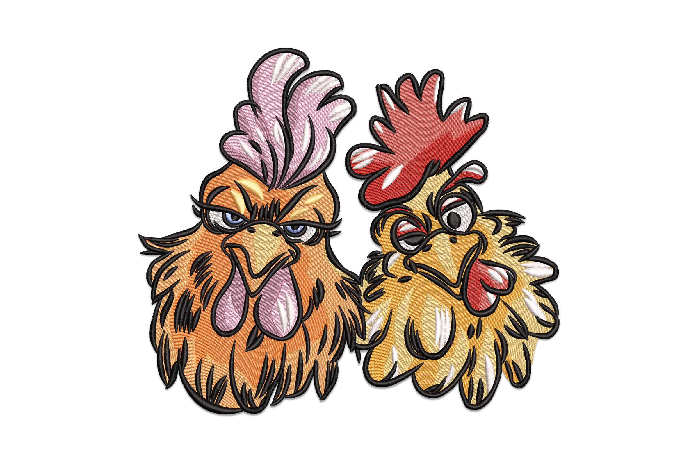 Funny Chickens Embroidery Design