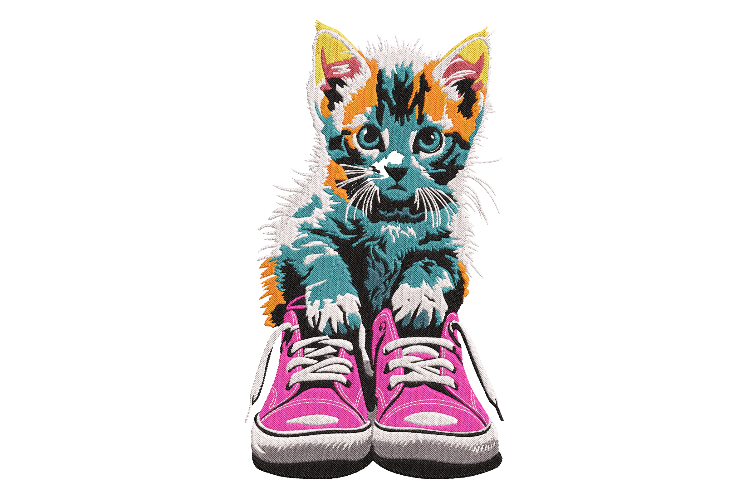 Kitten in Shoes Embroidery Design