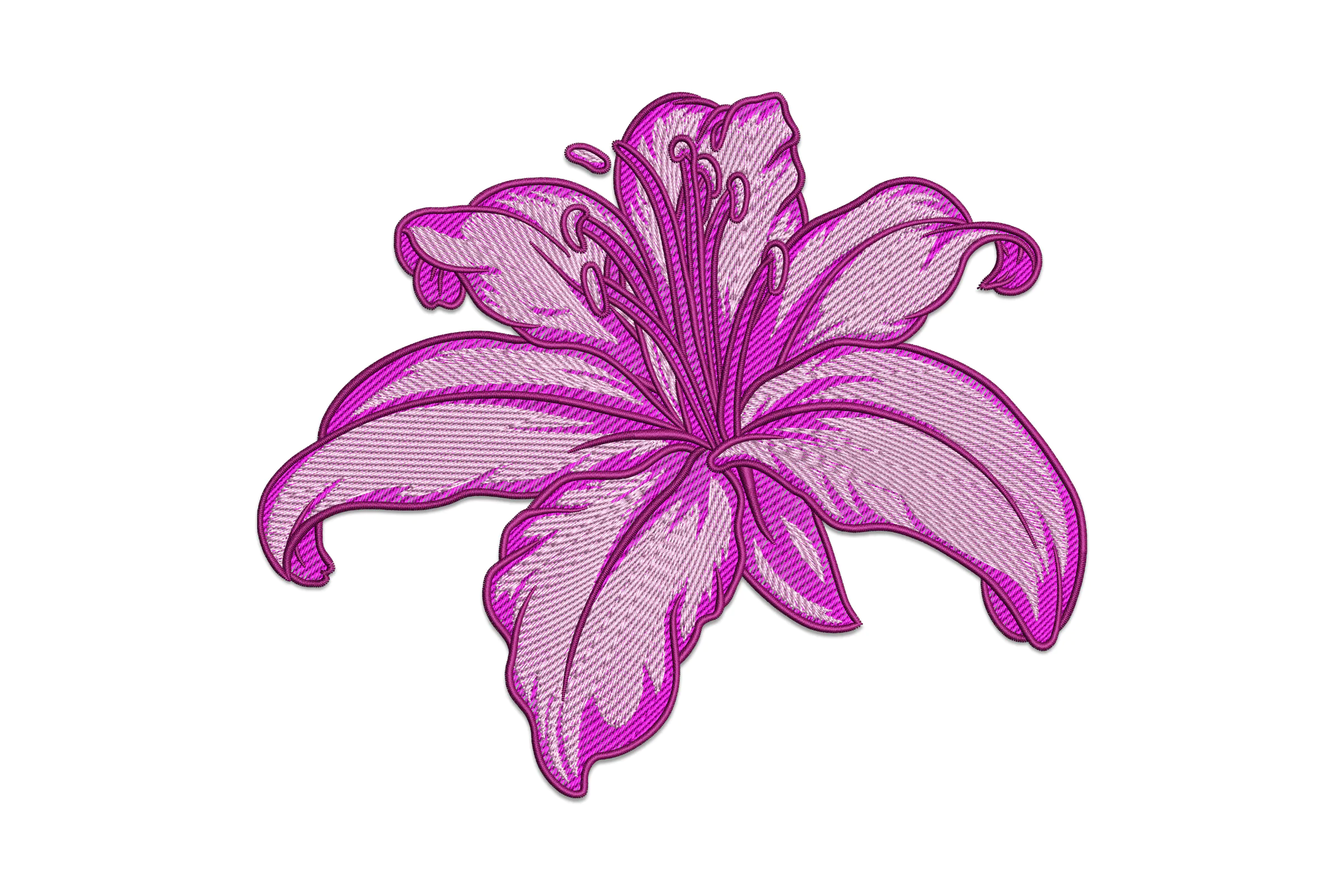 Purple Lily Machine Embroidery Design