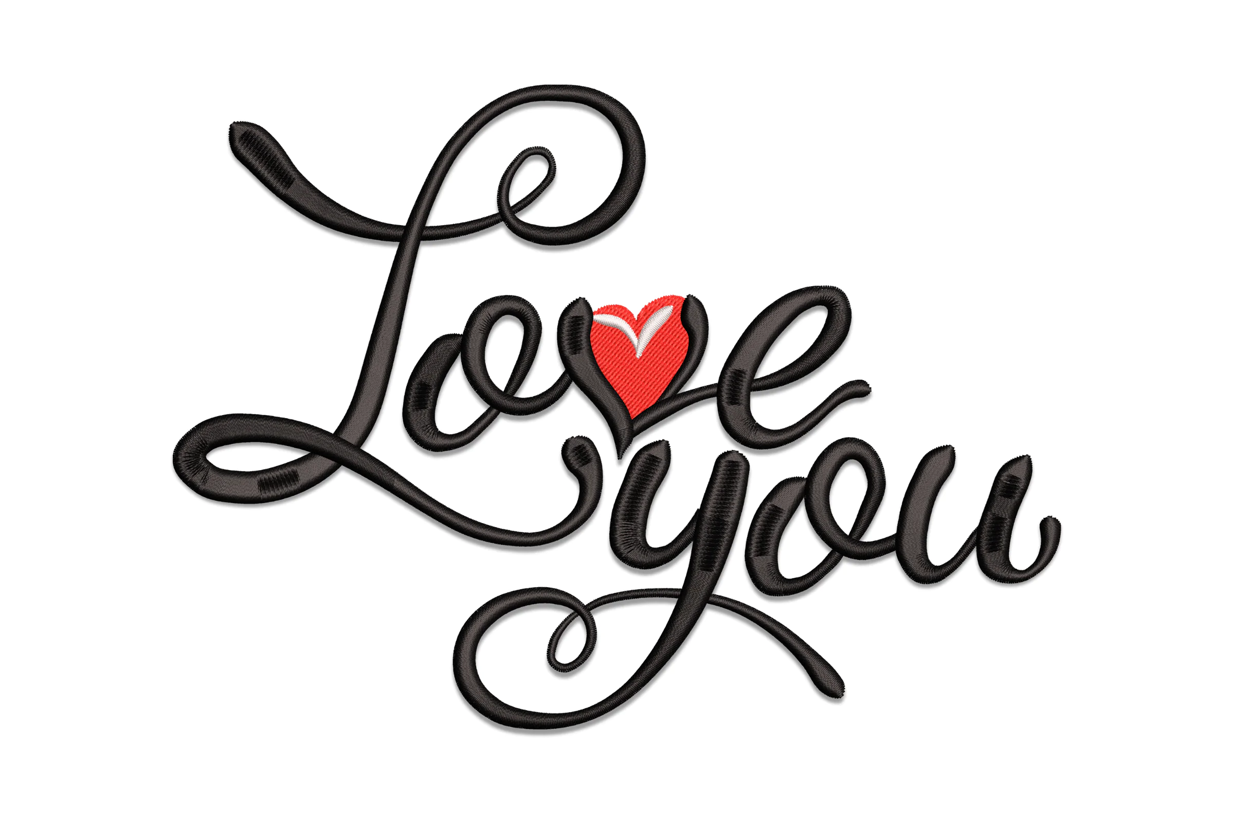 Love You Embroidery Design Pattern