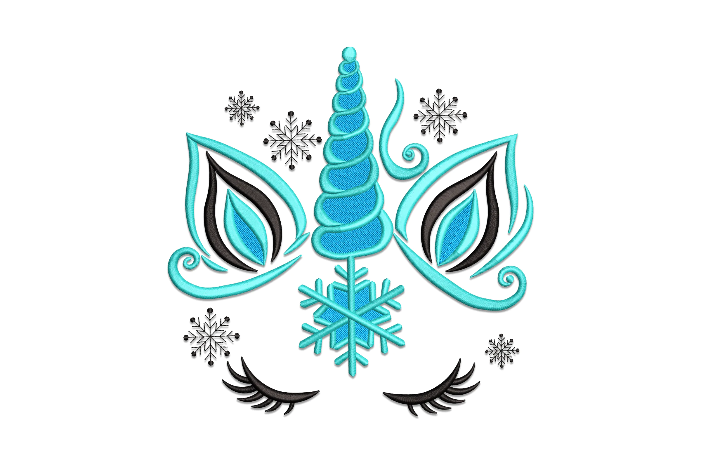 Christmas Winter Unicorn Embroidery Design