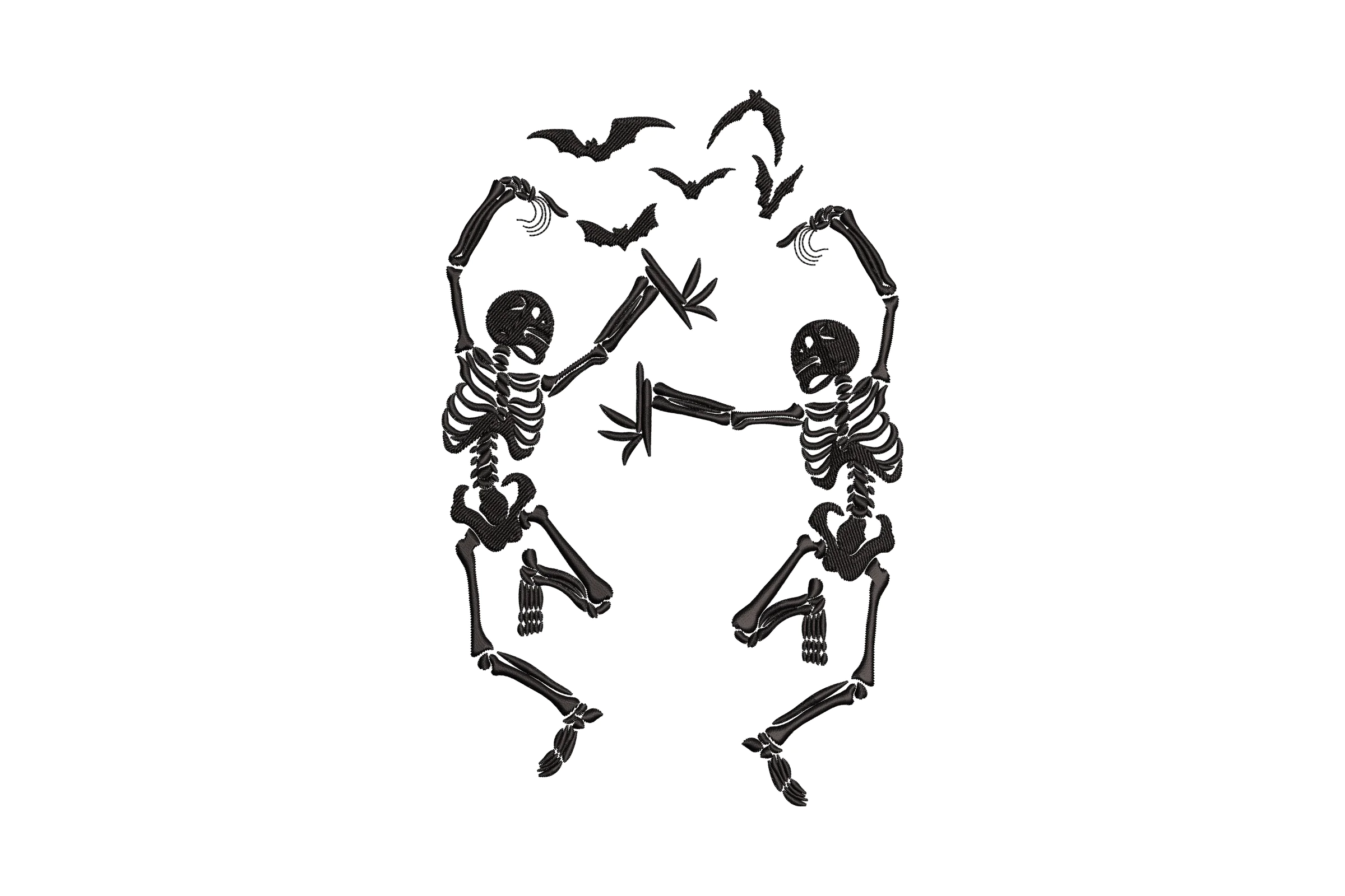 Dancing Skeletons Halloween Embroidery Design