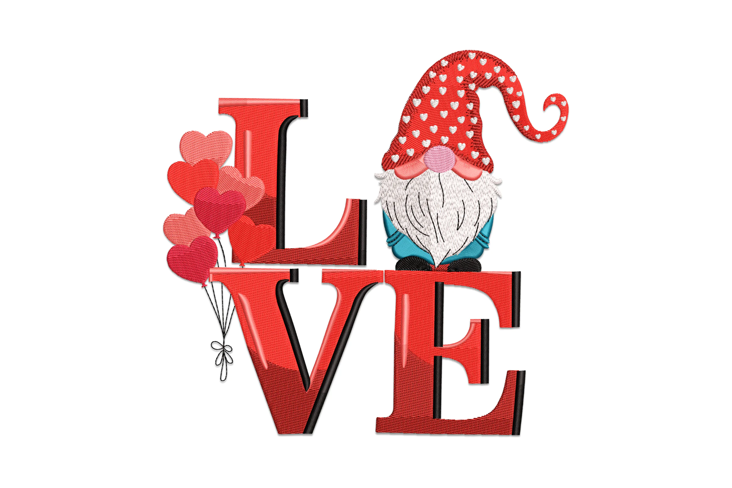 Love Gnome Digital Embroidery Design