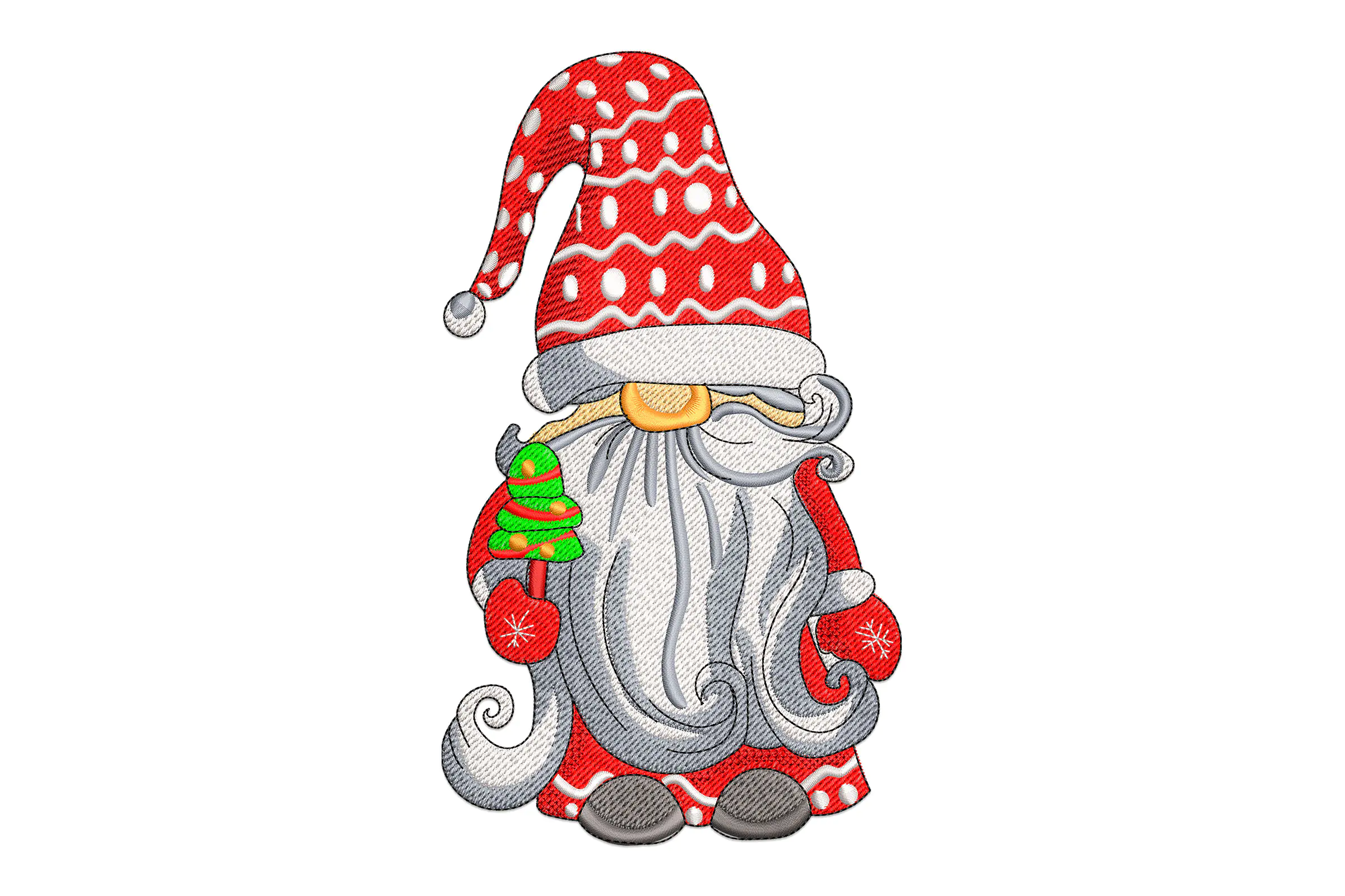 Christmas Gnome with Tree Embroidery File