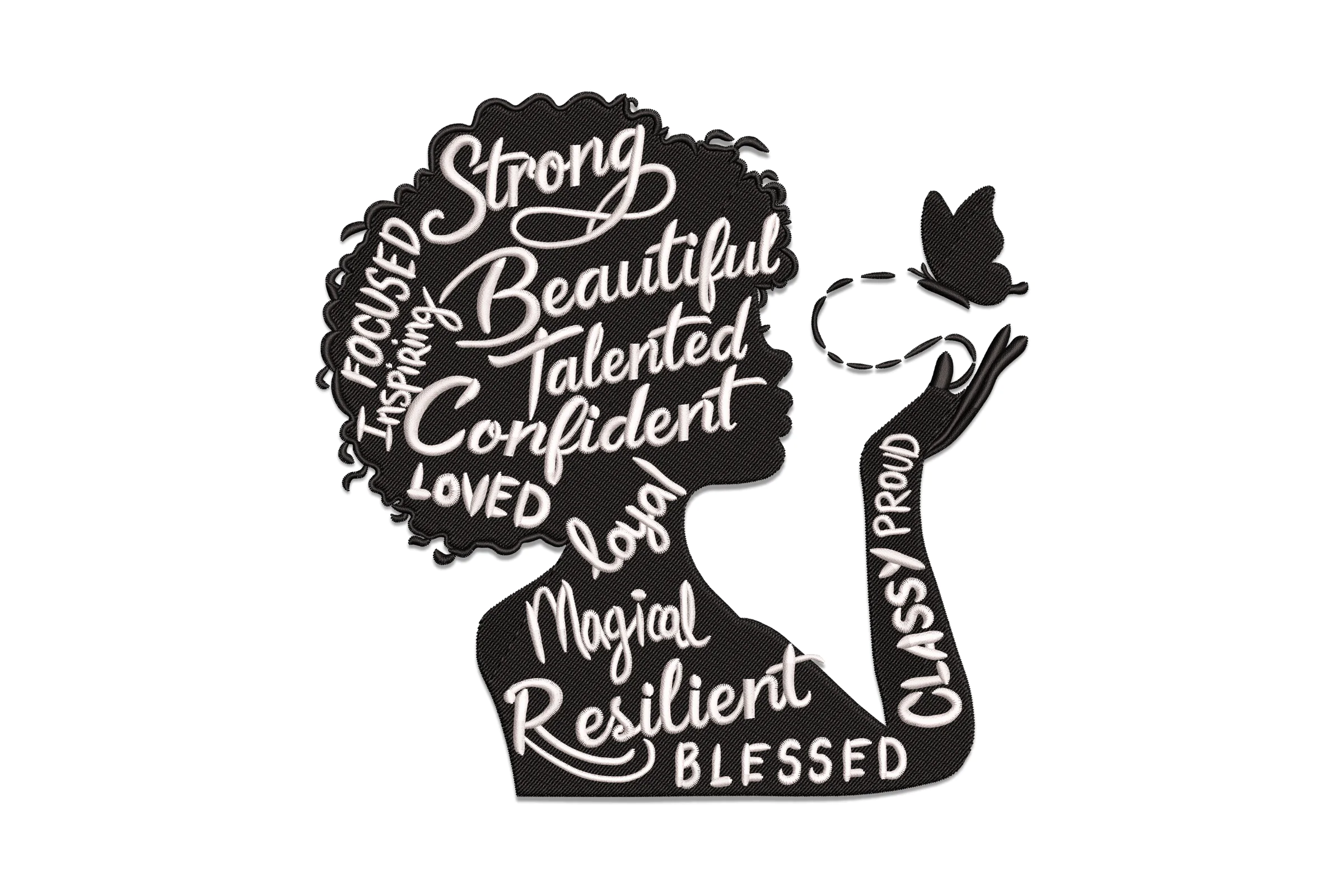 Black Woman Inspiration Embroidery Design