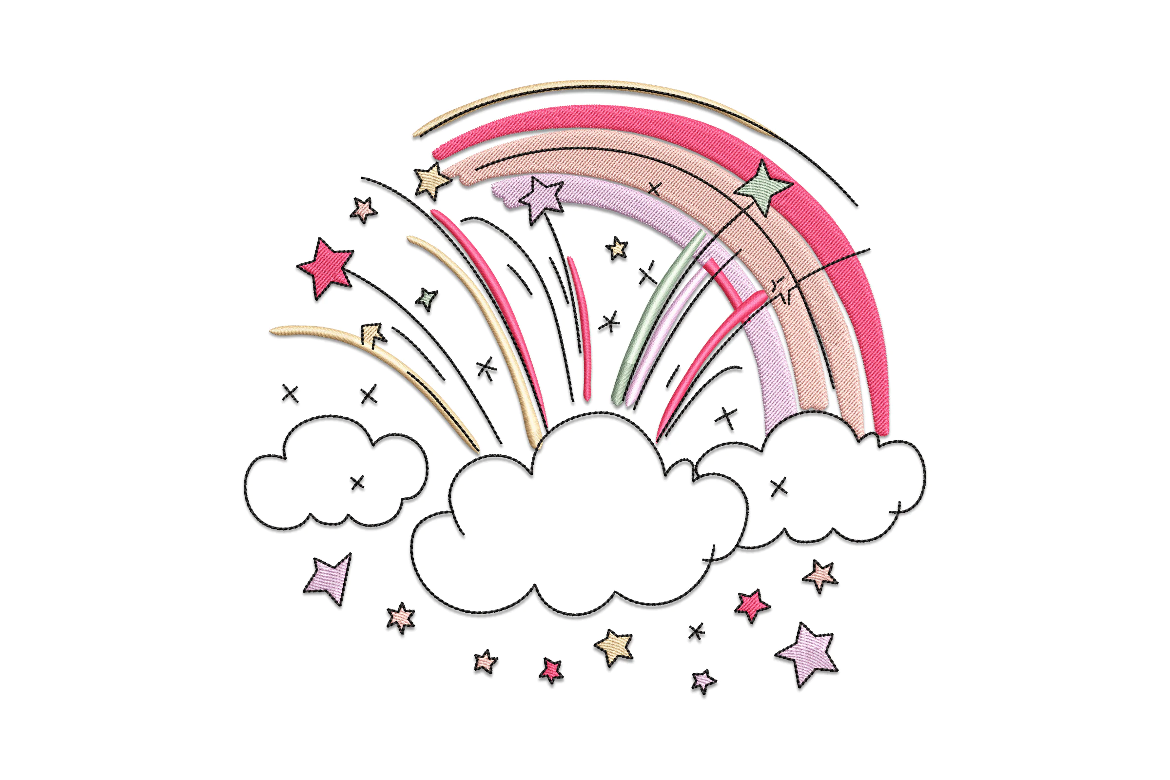 Boho Rainbow Embroidery Design Pattern
