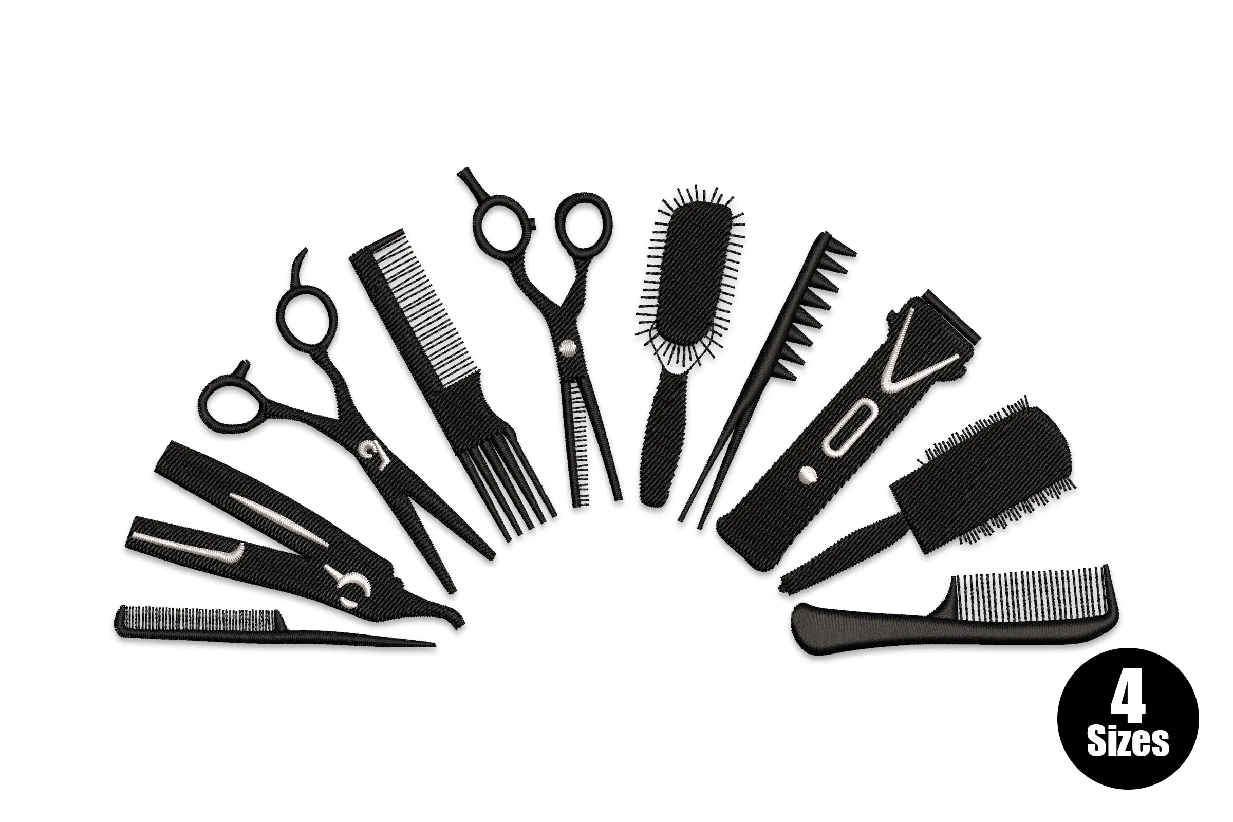 Hairdressing Tools Embroidery Design