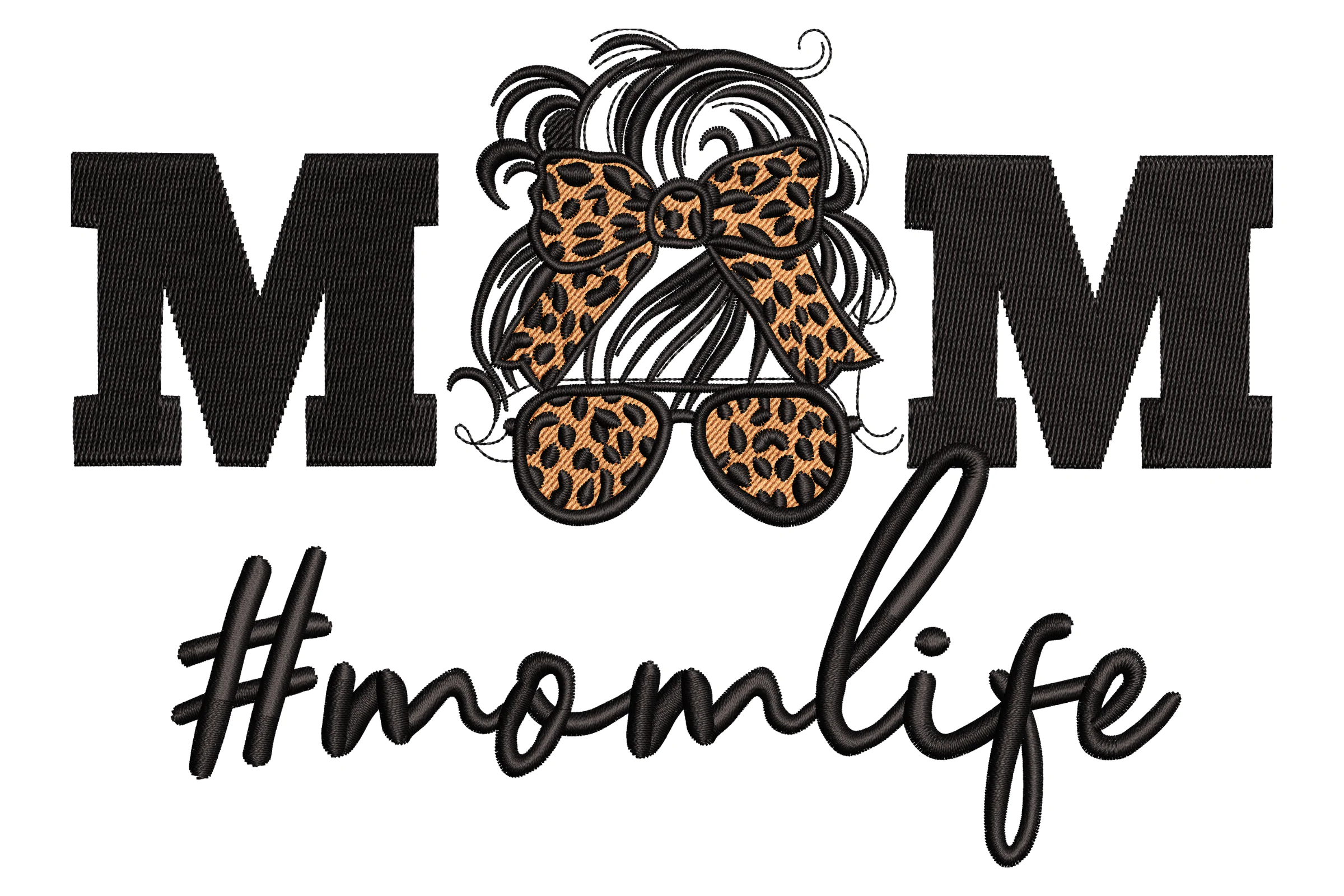Mom Life Applique Embroidery Design
