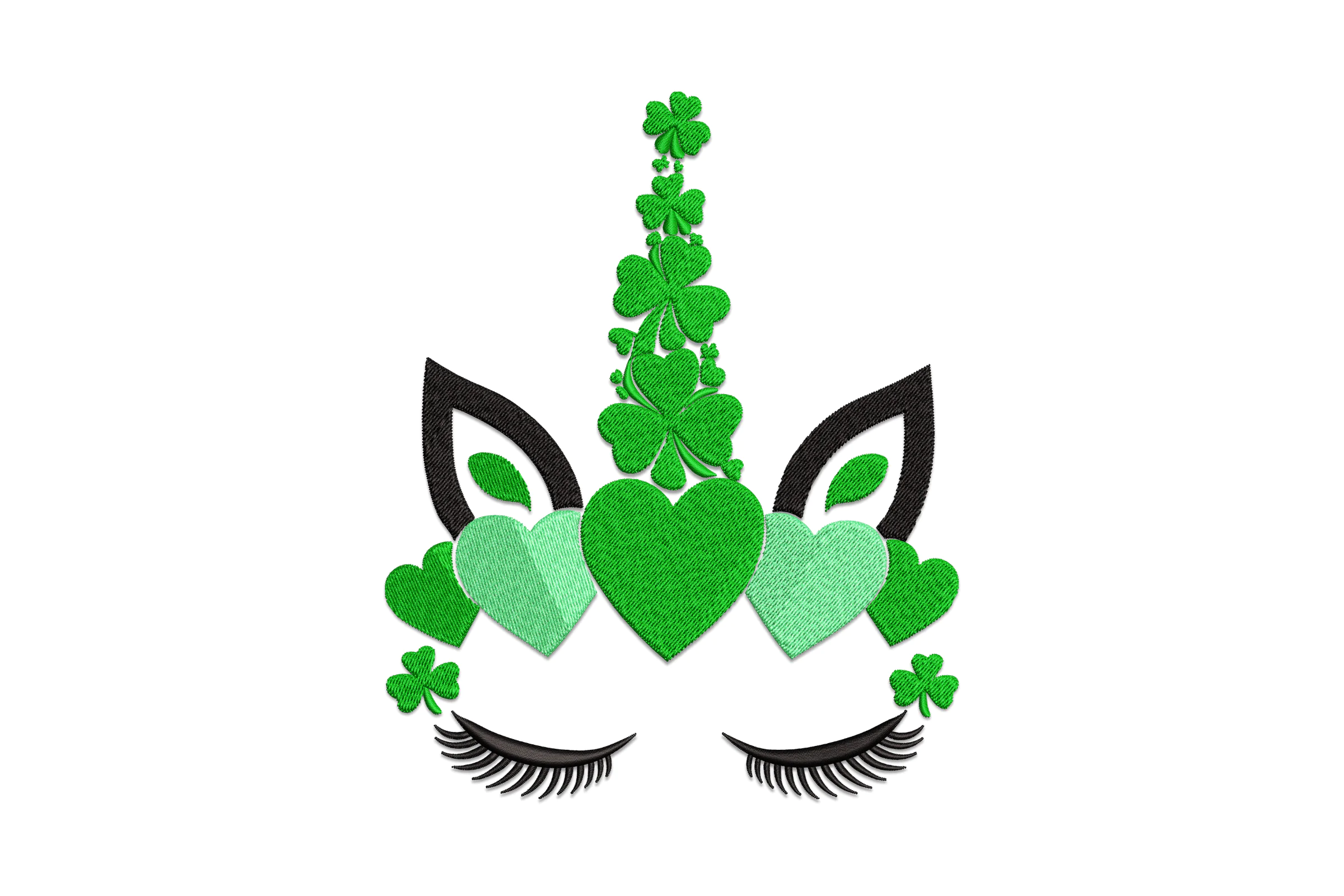 Shamrock Unicorn Embroidery Design