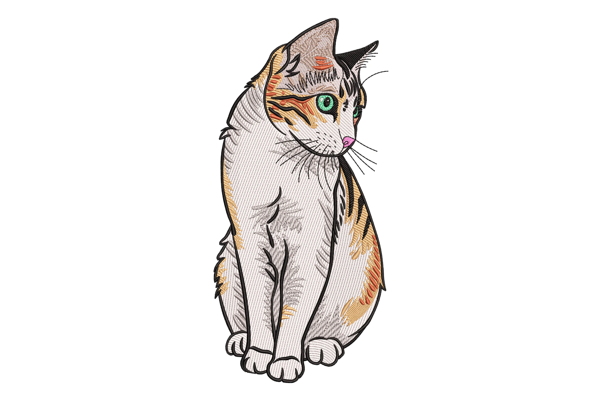 Calico Cat Embroidery Design