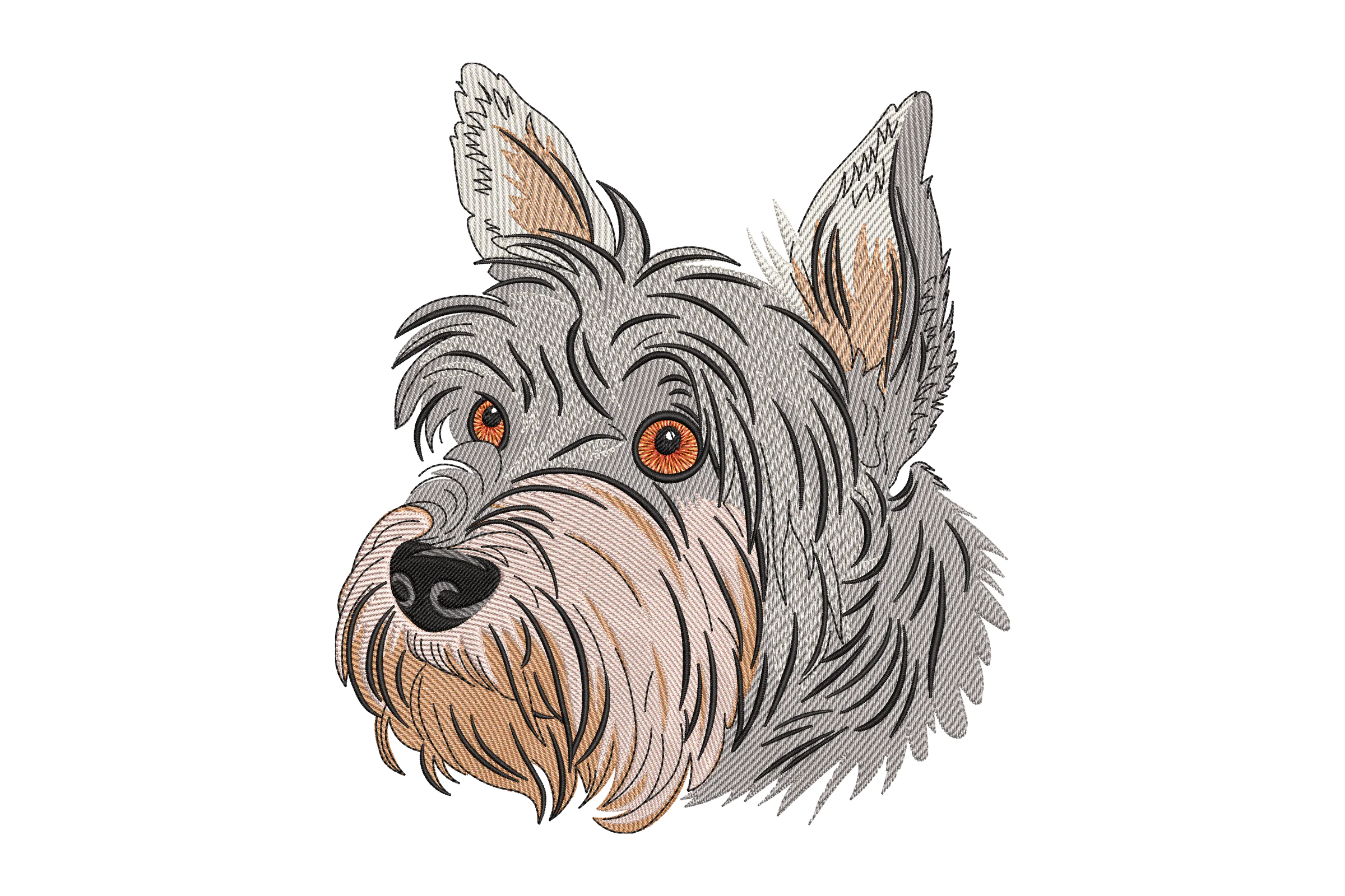 Schnauzer Dog Embroidery Design