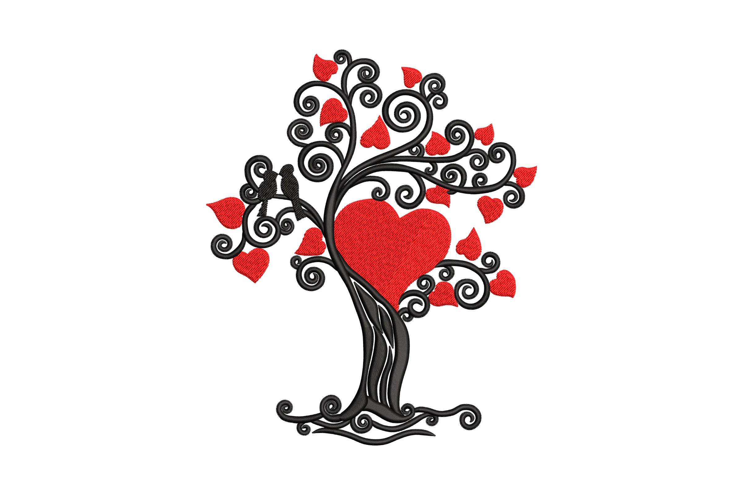 Love Tree Embroidery Design