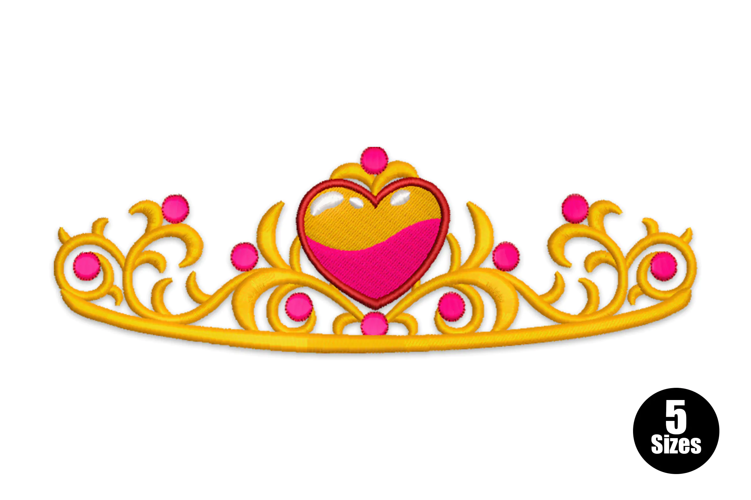 Princess Tiara - Fill Stitch Embroidery Design