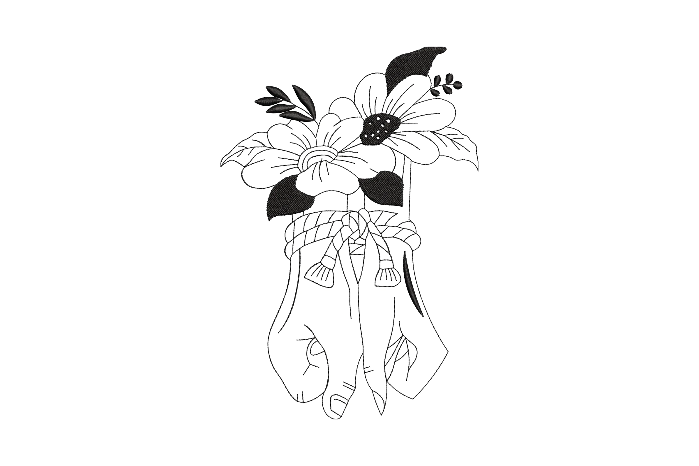 Holding Hands Embroidery Design