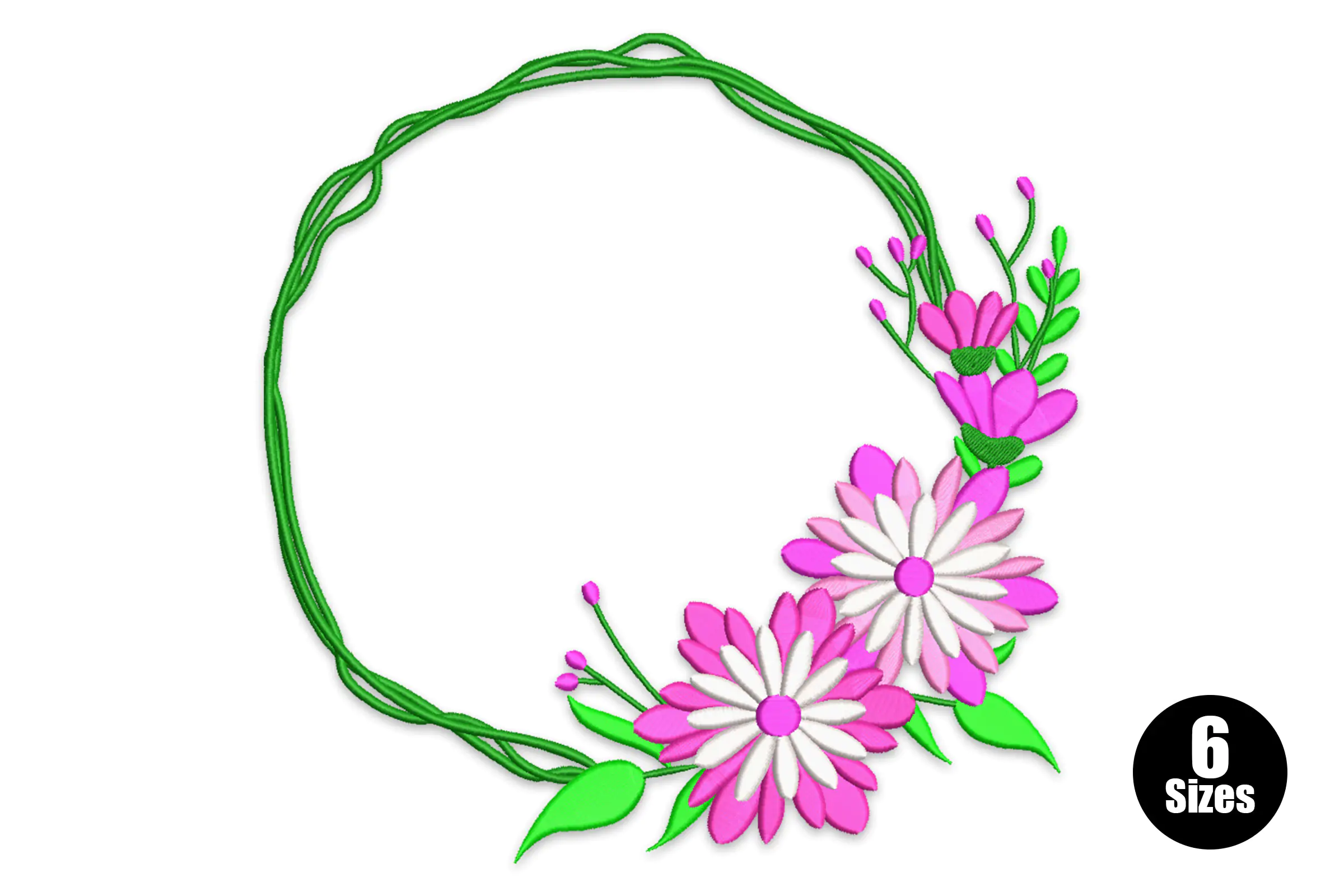 Floral Wreath Embroidery Pattern
