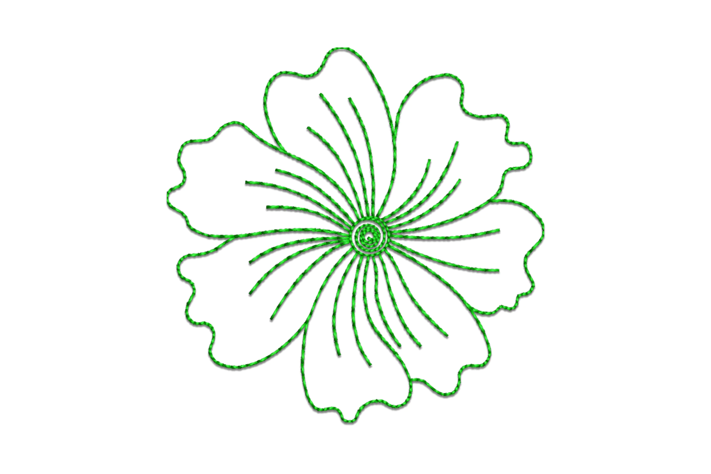 Flower Outline Embroidery Design