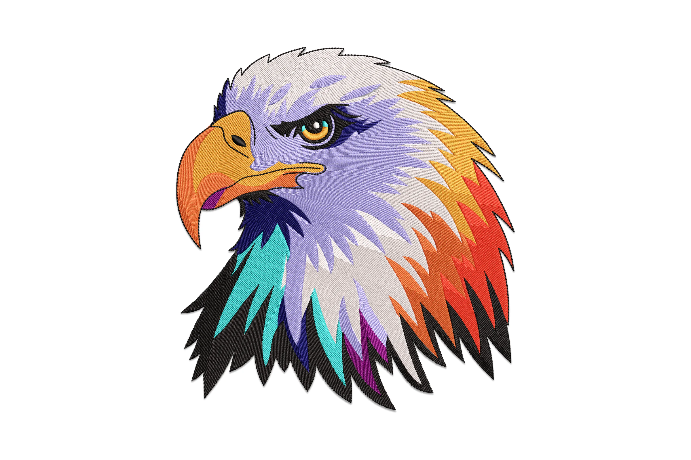 Colorful Eagle Head Embroidery Design File