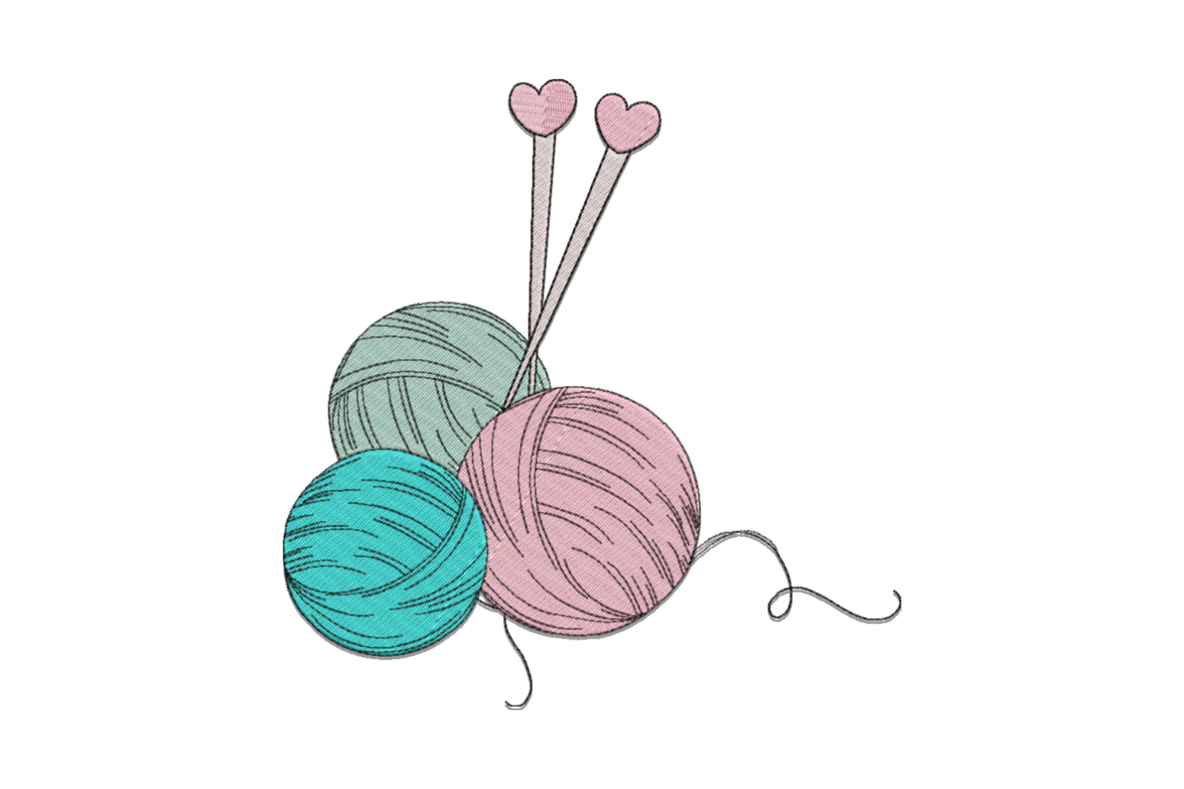 Knitting Yarn Embroidery Design