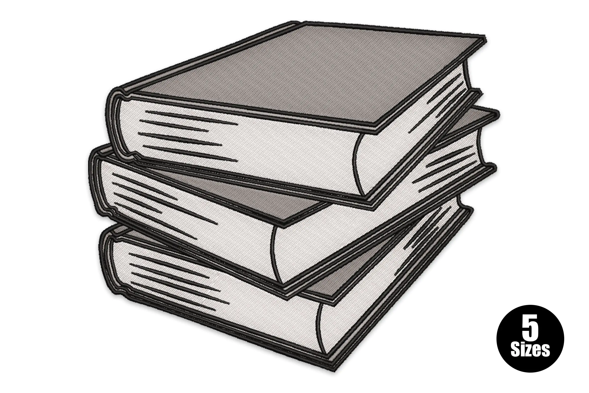 Book Stack Embroidery Design File