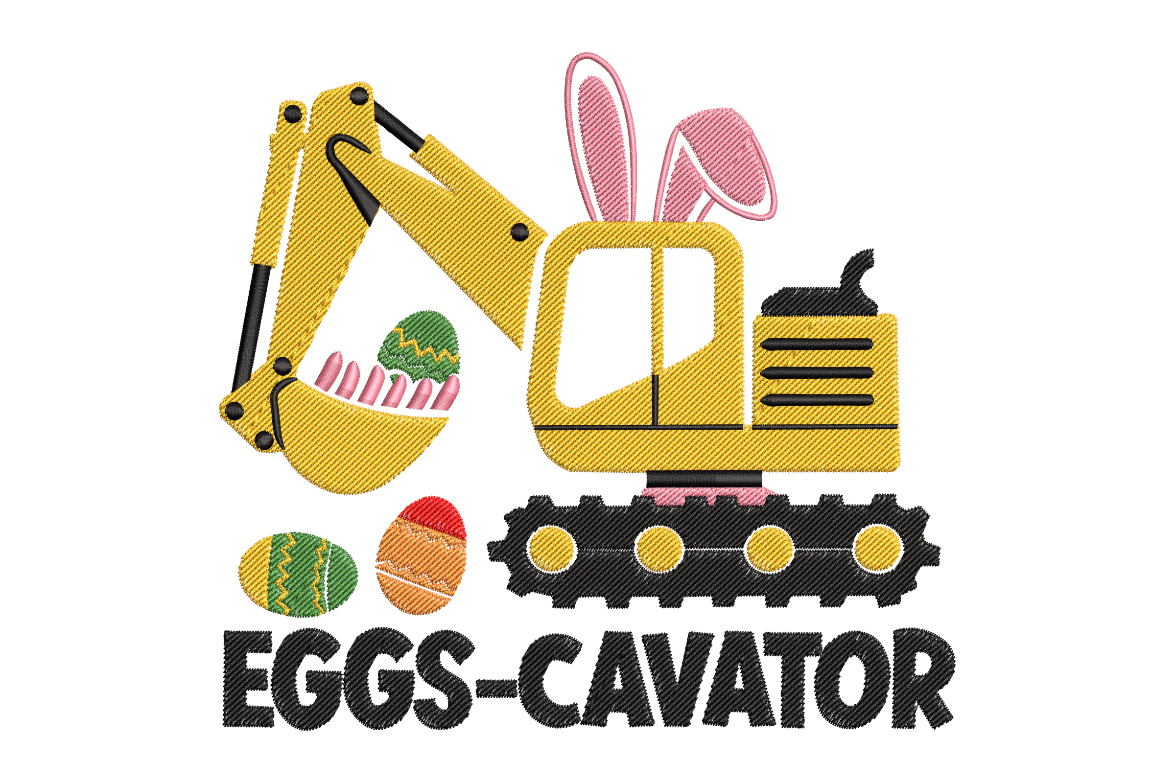 Eggs-Cavator Embroidery Design