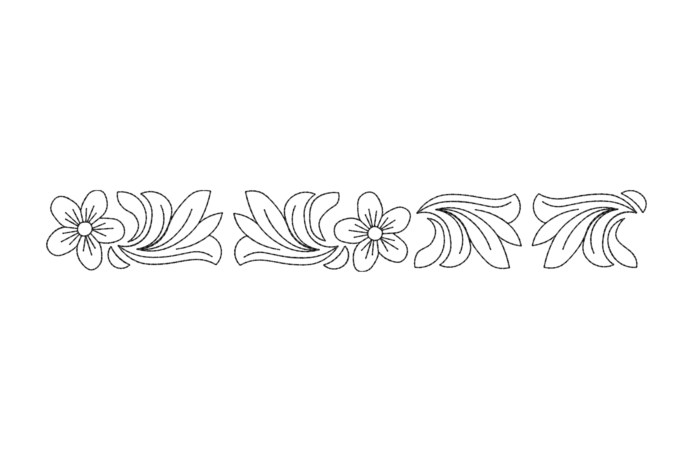 Floral Flower Border Machine Embroidery Design