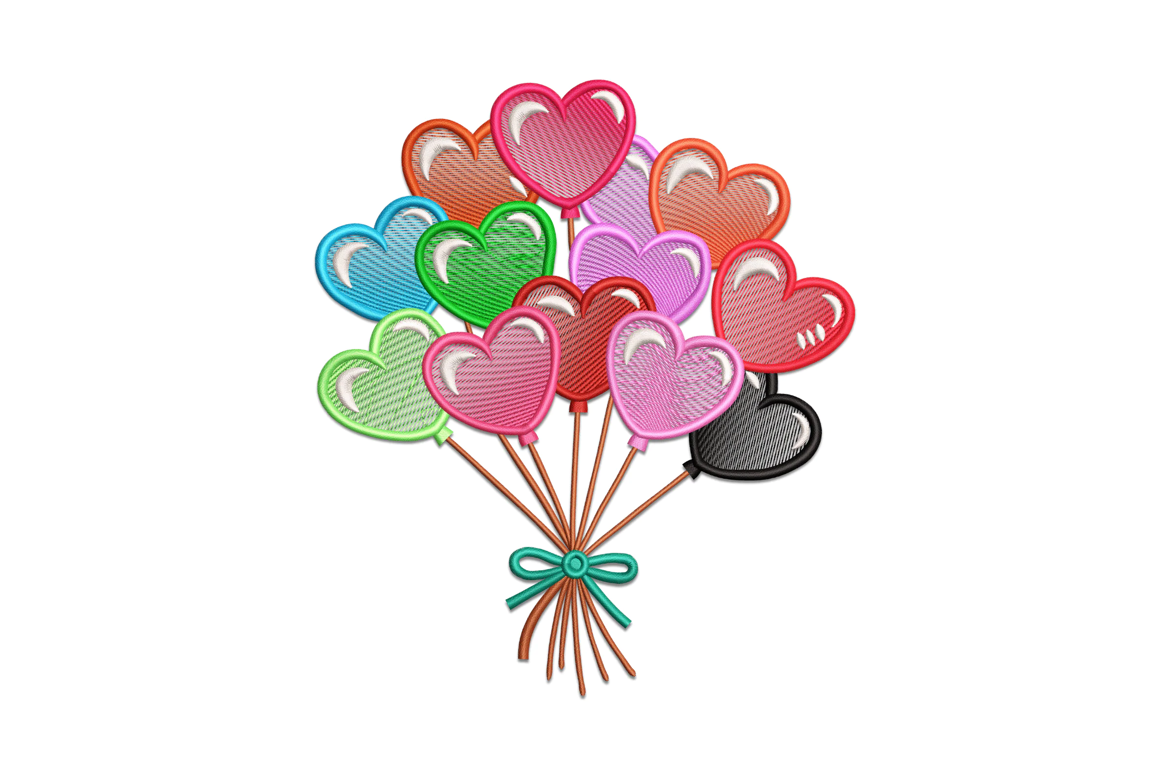 Heart Balloons Applique Embroidery Design